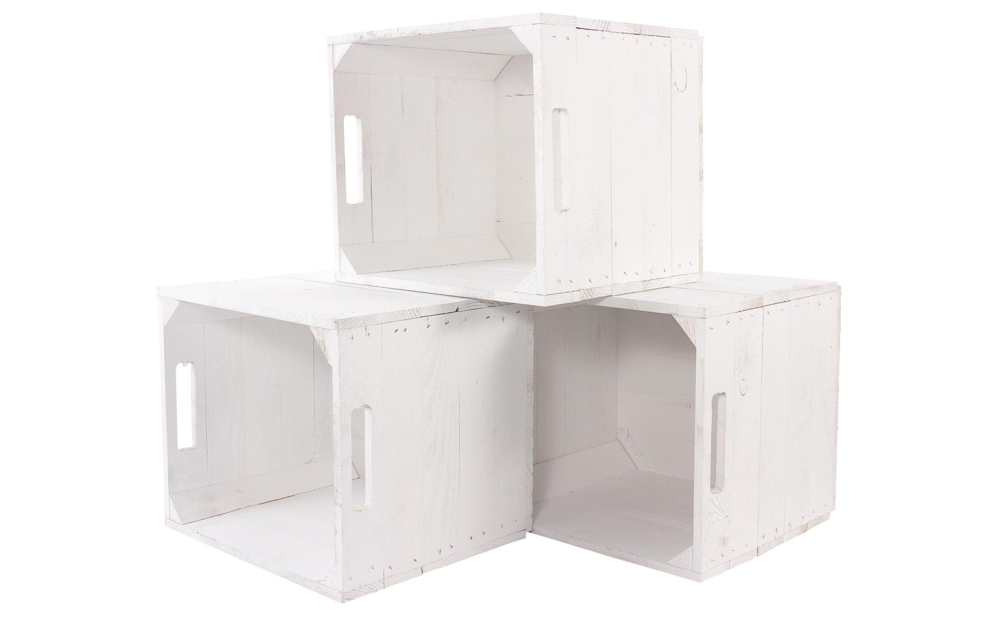 Holz Zollhaus Aufbewahrungsbox – Holz (Kiefer) – Weiss – 330 × 330 × 380 mm