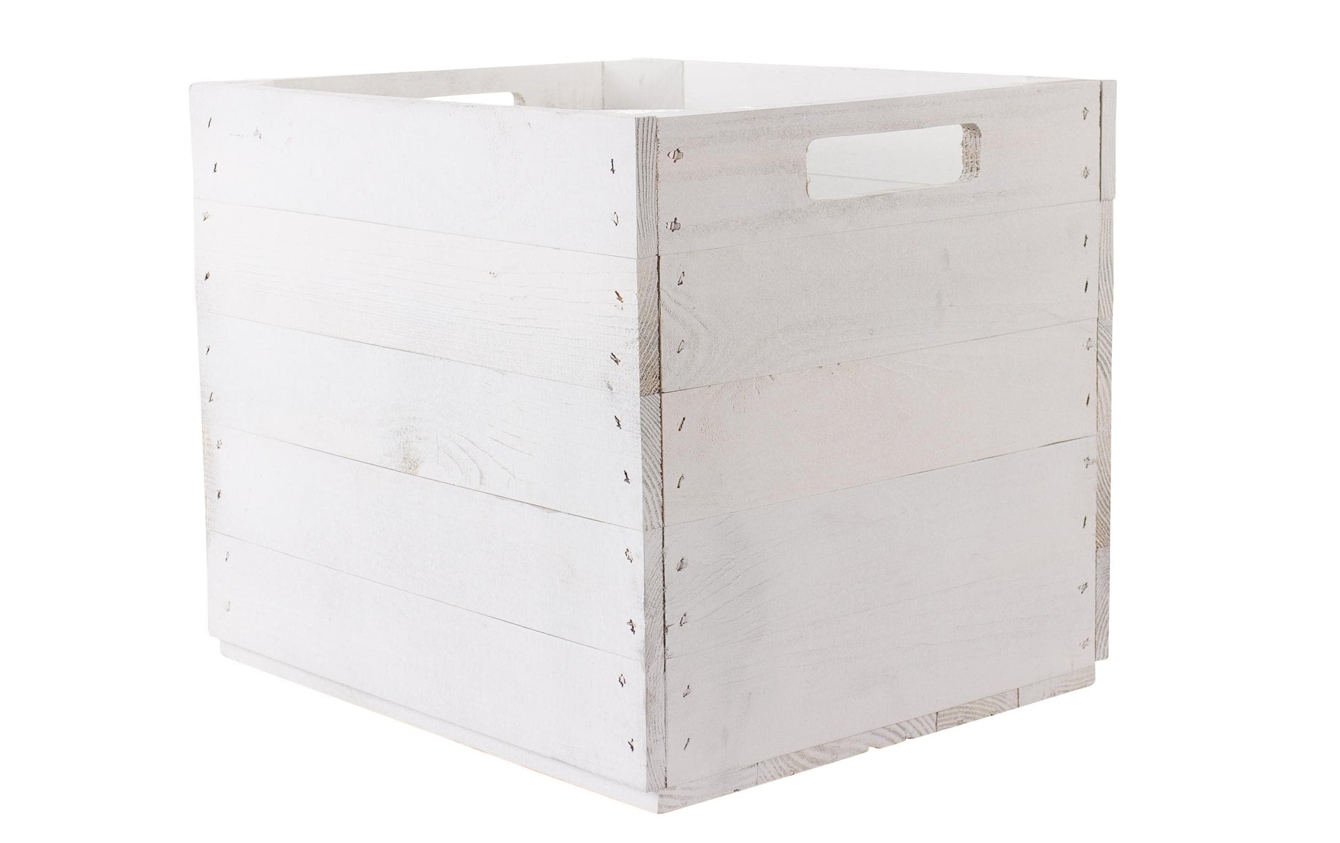 Holz Zollhaus Aufbewahrungsbox – Holz (Kiefer) – Weiss – 330 × 330 × 380 mm