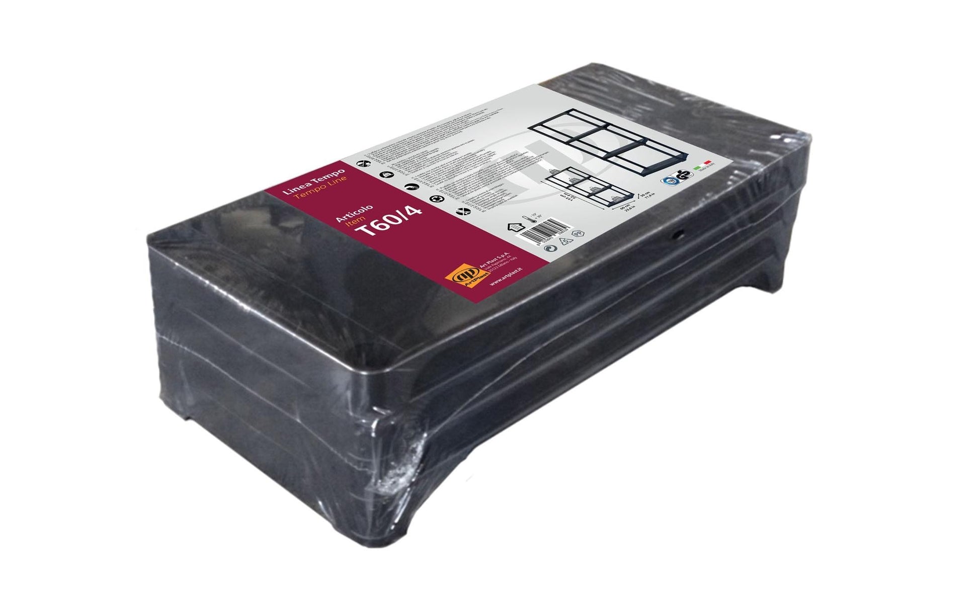 Art plast ArtPlast T60/4 Regal – Polypropylen, Schwarz, 60 × 133 × 30 cm