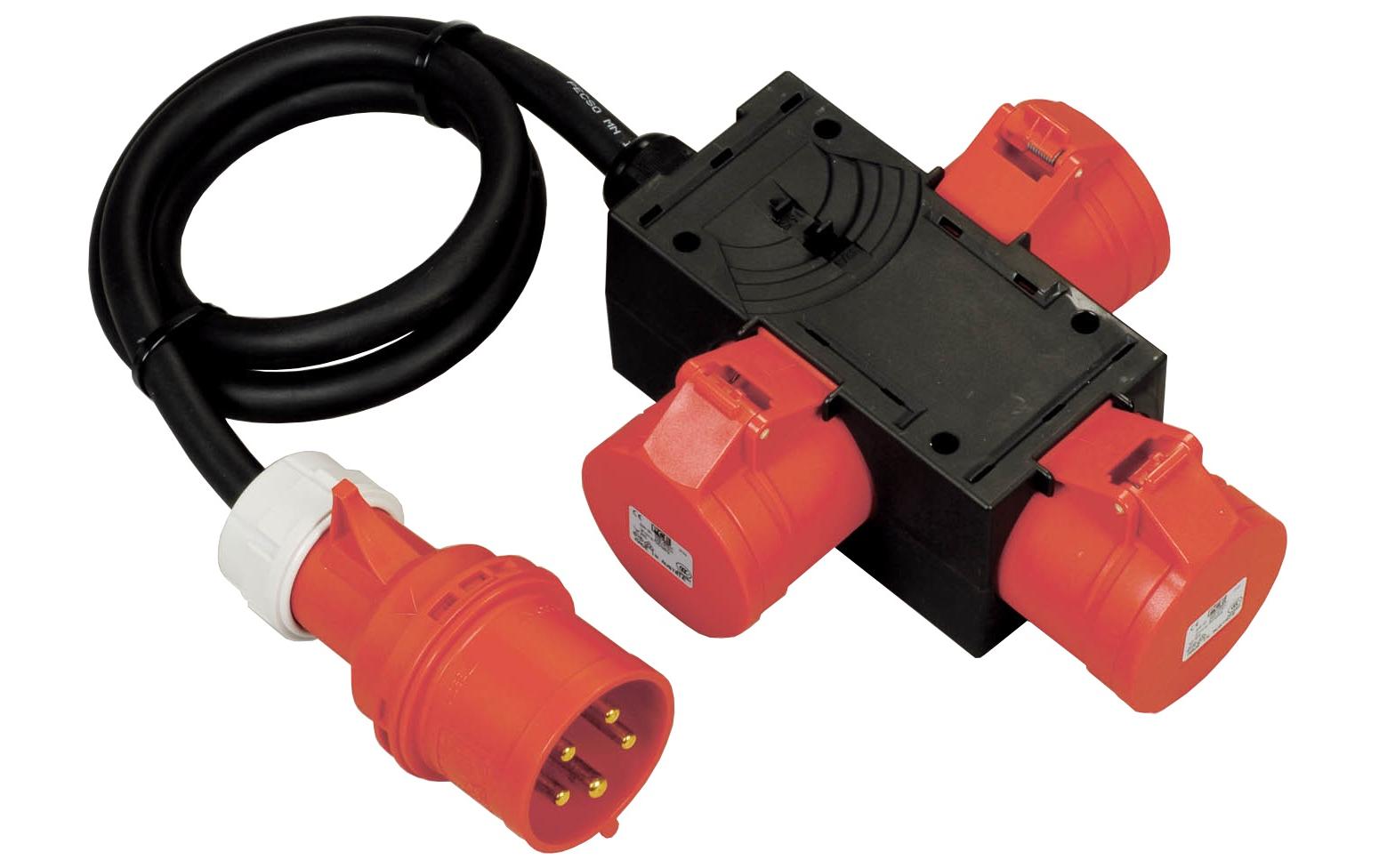 Spälti ag Steckdosenleiste, 3×CEE 16-5, Eingang CEE 16-5, 1,5 m – Schwarz