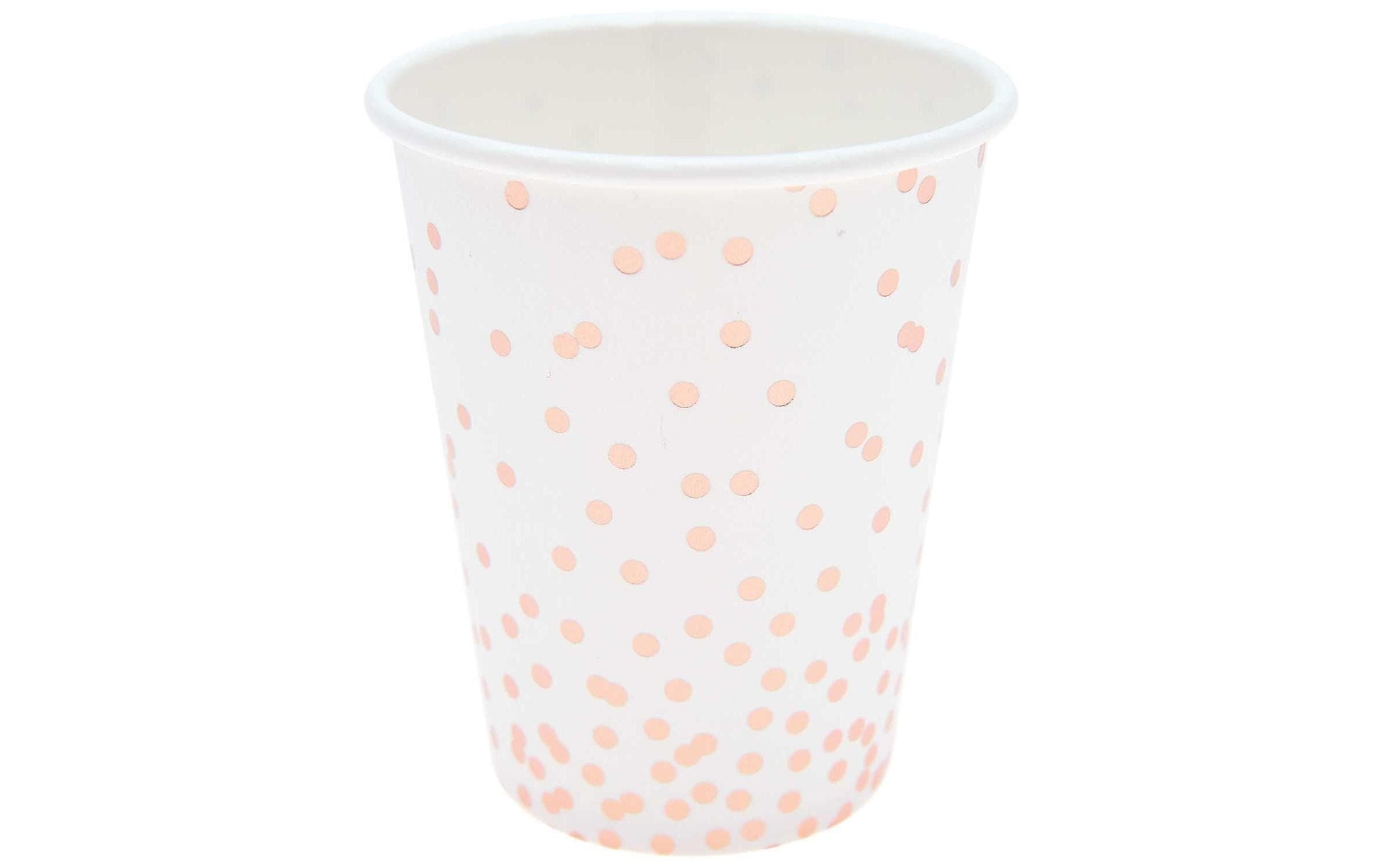 Rico Design Trinkbecher, Papier – 2 dl, rosa gepunktet – 12 Stk.
