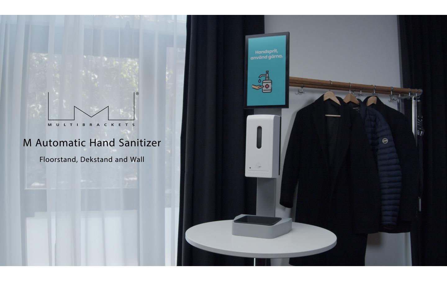 Multibrackets Automatischer Desinfektionsmittelständer – Stand – 1000 ml, weiss, ABS