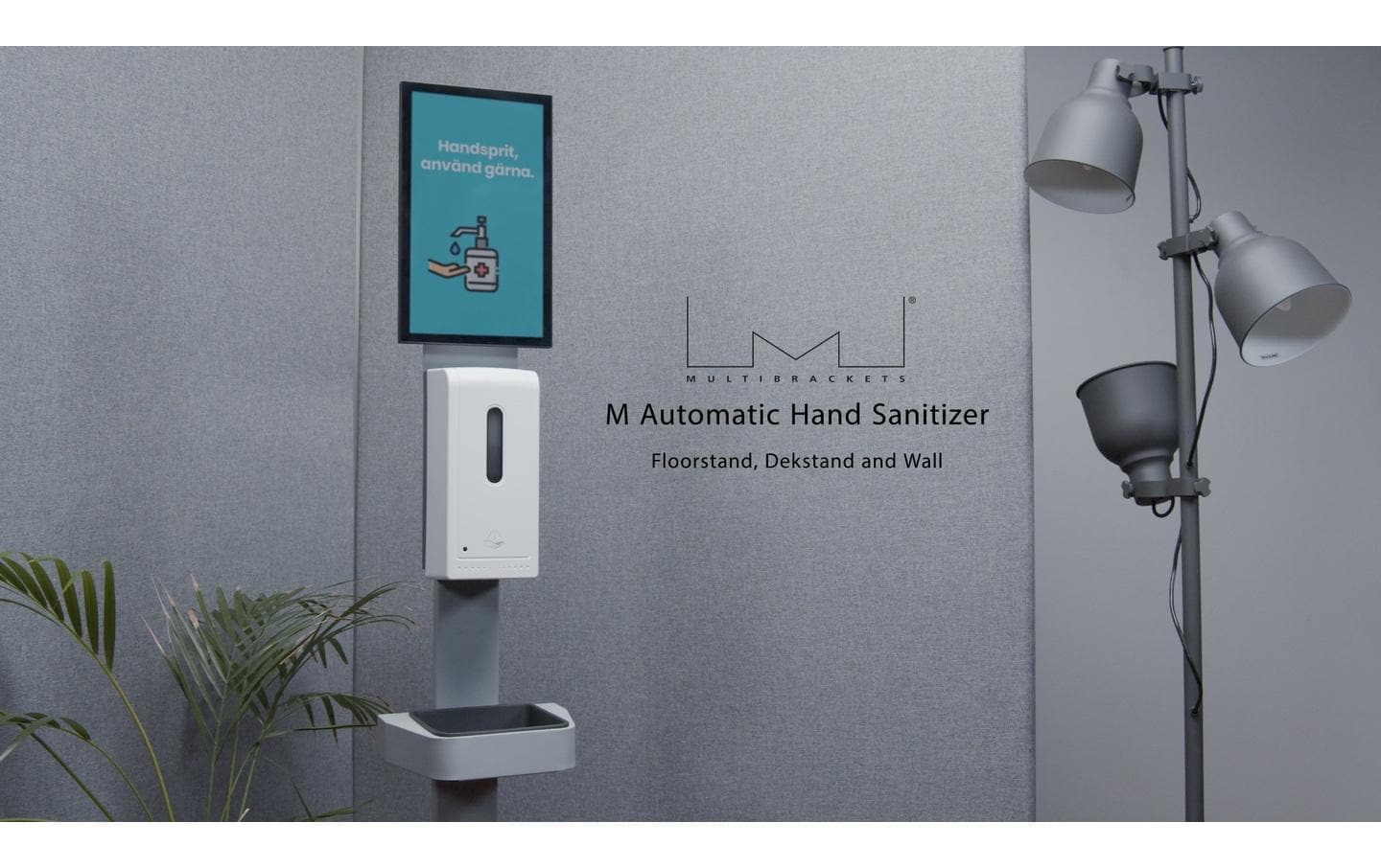Multibrackets Automatischer Desinfektionsmittelständer – Stand – 1000 ml, weiss, ABS