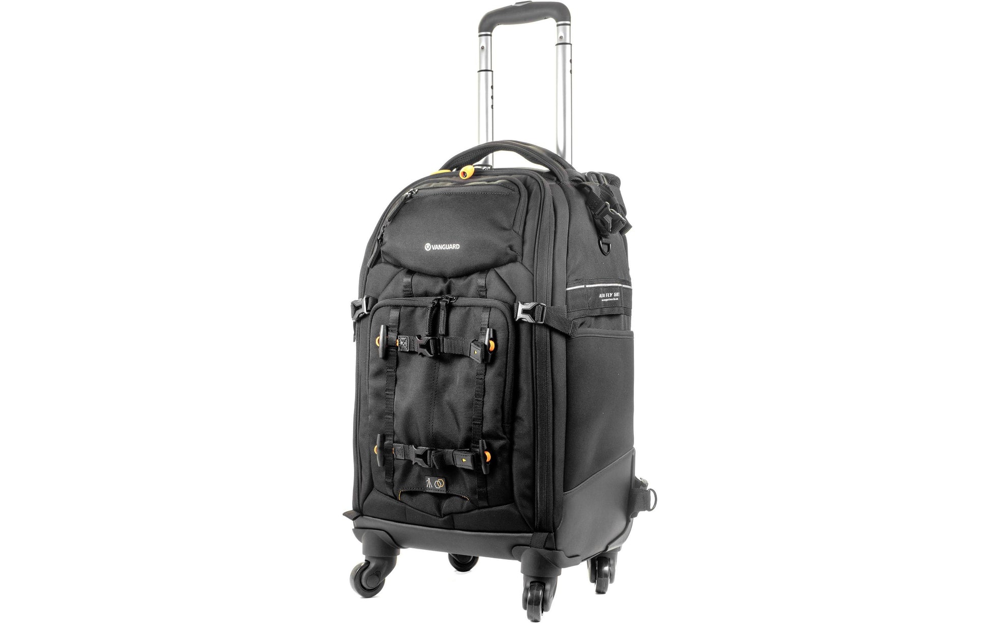 Vanguard Alta Fly 58T Trolley-Rucksack – für 1–2 Pro-DSLRs, 4–6 Objektive – 14″ Laptop-Fach – Schwarz