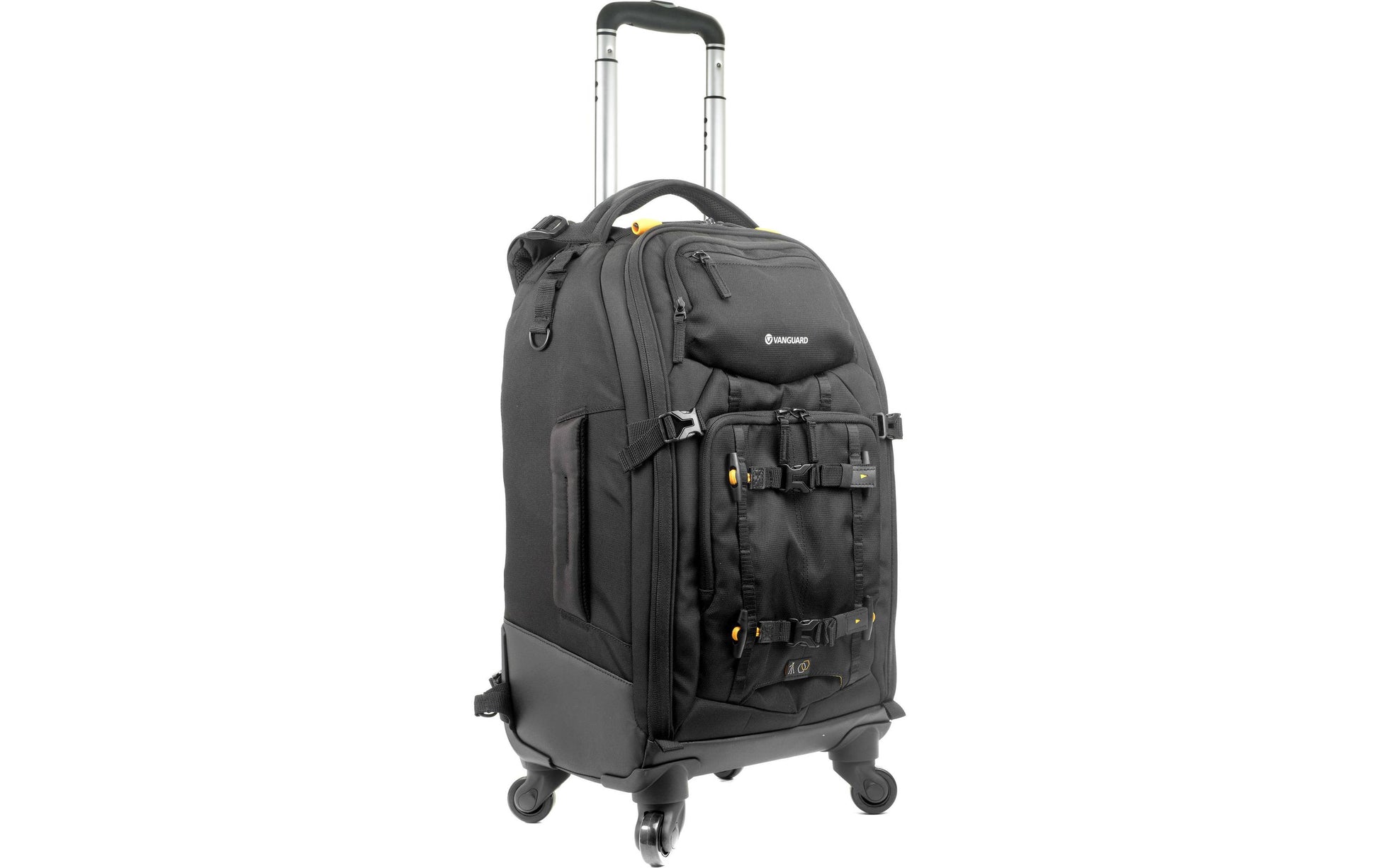 Vanguard Alta Fly 58T Trolley-Rucksack – für 1–2 Pro-DSLRs, 4–6 Objektive – 14″ Laptop-Fach – Schwarz