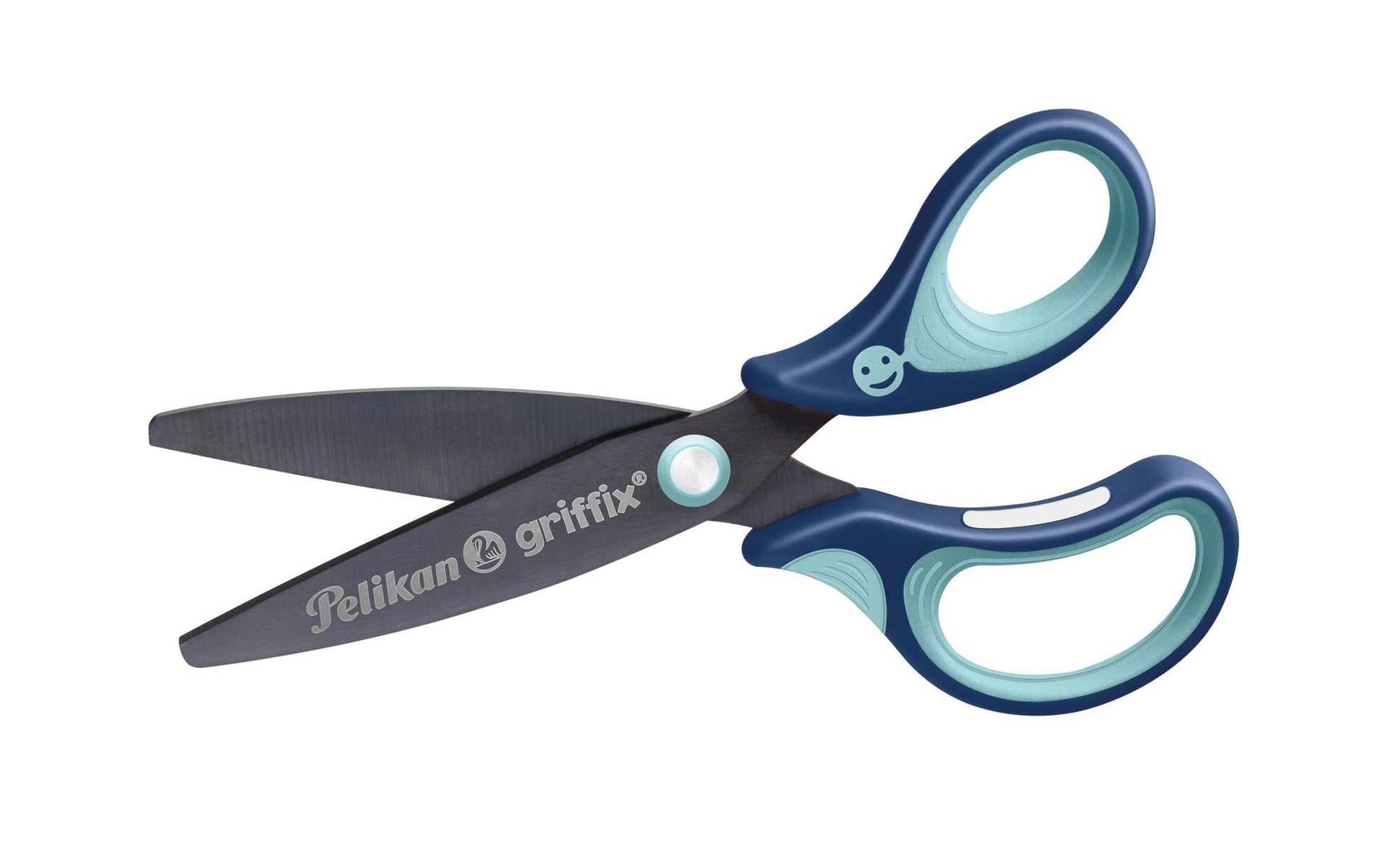 Pelikan griffix Kinderschere, für Rechtshänder – Titannitrid-beschichtet, ergonomischer Griff, latexfrei, Blau
