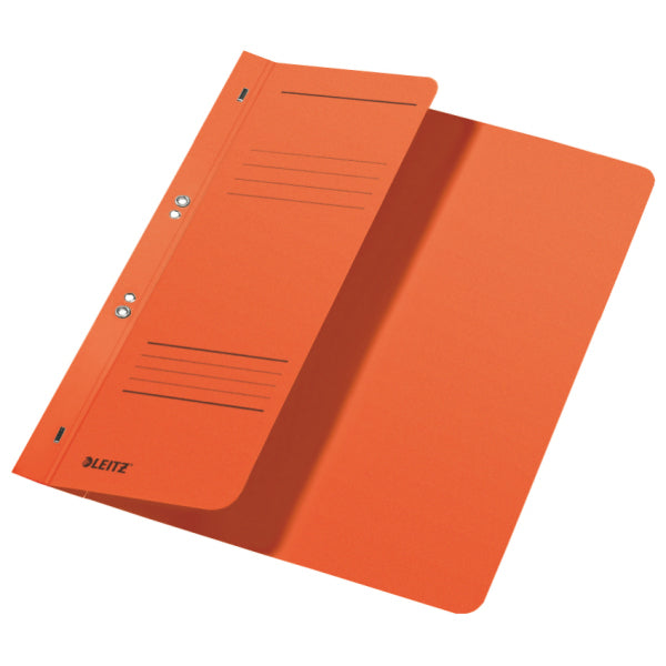 Leitz Schnellhefter für A4, Karton, orange – Beschriftungsstreifen, kaufmännische Heftung – bis 250 Blatt