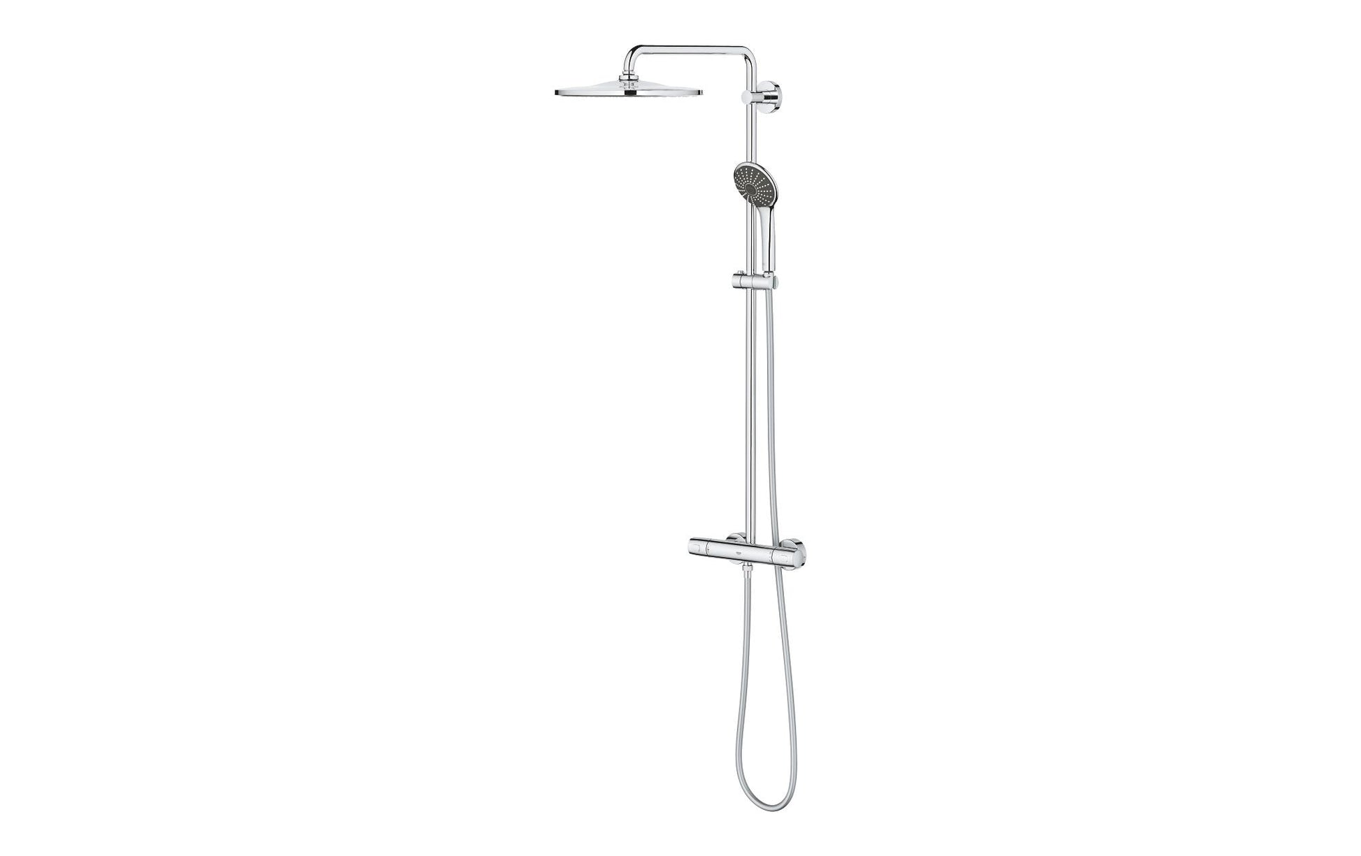 GROHE Vitalio System 310 Duschsystem – Thermostat, Metall, Wandmontiert, Chrom, Schlauchlänge 175 cm
