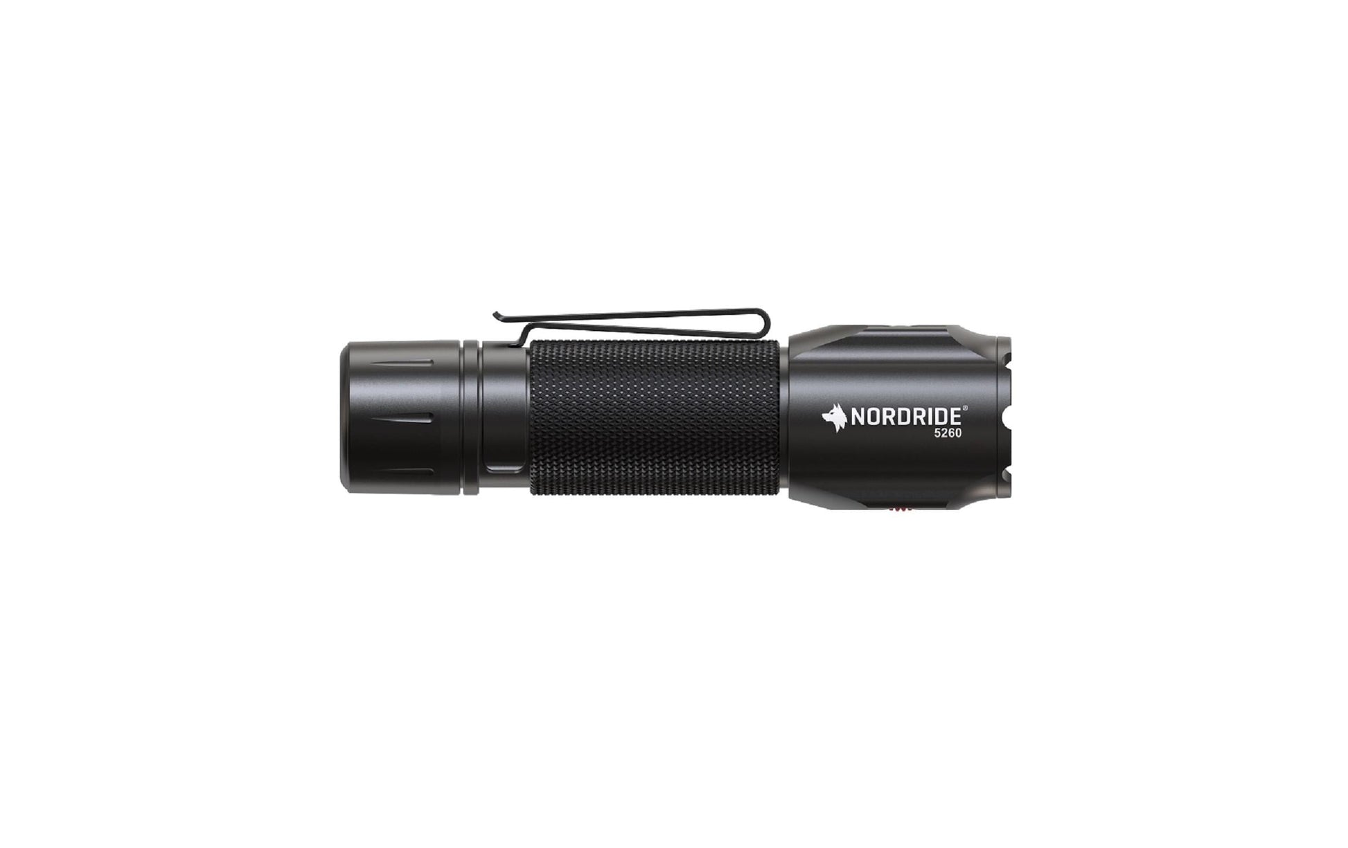 NORDRIDE Taschenlampe SPOT Defender – 1100 lm, 190 m, IP68, USB, 2600 mAh Akku, 3 Stufen, SOS – Schwarz