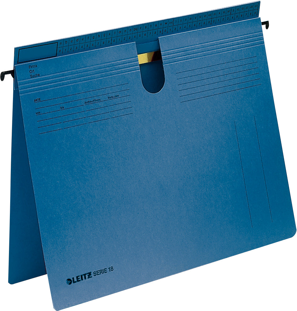 Leitz Hängeordner SERIE 18 – für A4, Rücken 2 mm, Blau, Karton, 50 Stk.
