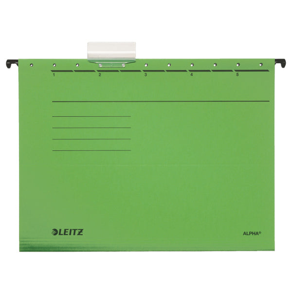 Leitz Hängeordner Alpha – für A4, Rücken 51 mm, Grün, Karton, 25 Stk., seitlich offen