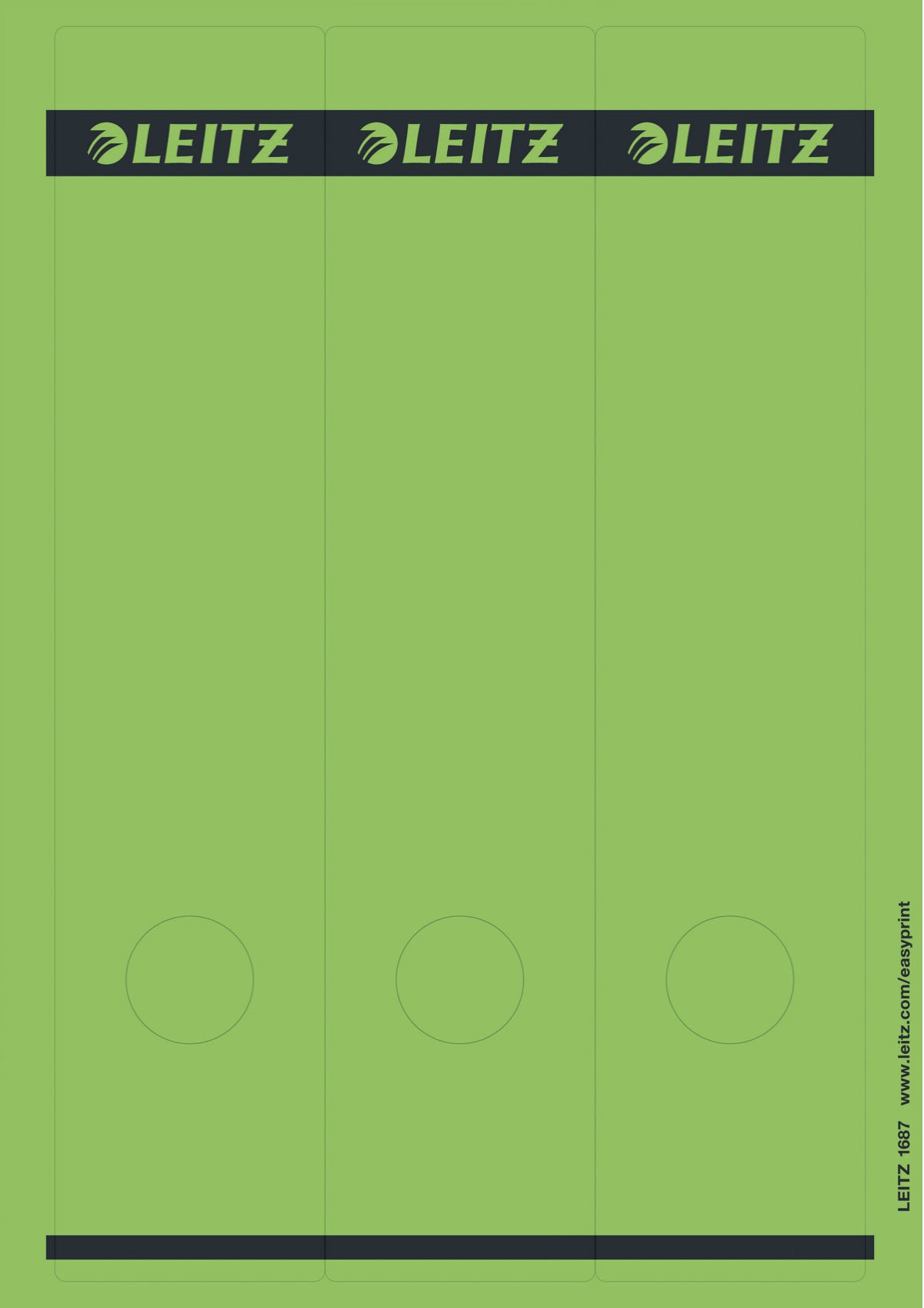 Leitz Ordnerrücken-Etiketten – 61 × 285 mm, grün, A4, 25 Blatt (75 Stk.)