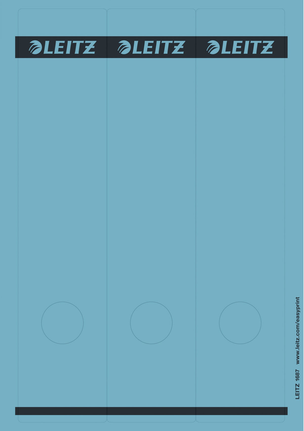 Leitz Ordnerrücken-Etiketten – 61 × 285 mm, blau, 25 Blatt (75 Stk.)