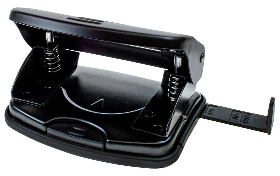 Buroline Büroline Bürolocher – 2-Loch, Lochabstand 80 mm, 20 Blatt – Schwarz – Metall