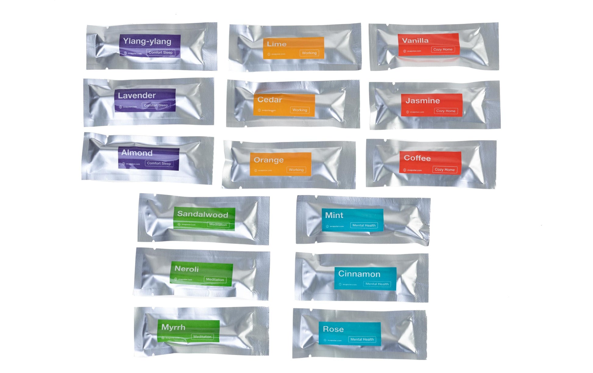 Evapolar Geschenkset, 1 × Diffusor-Clip, 15 × Aroma-Sticks, für evaCHILL, evaLIGHT, evaLIGHTplus und andere