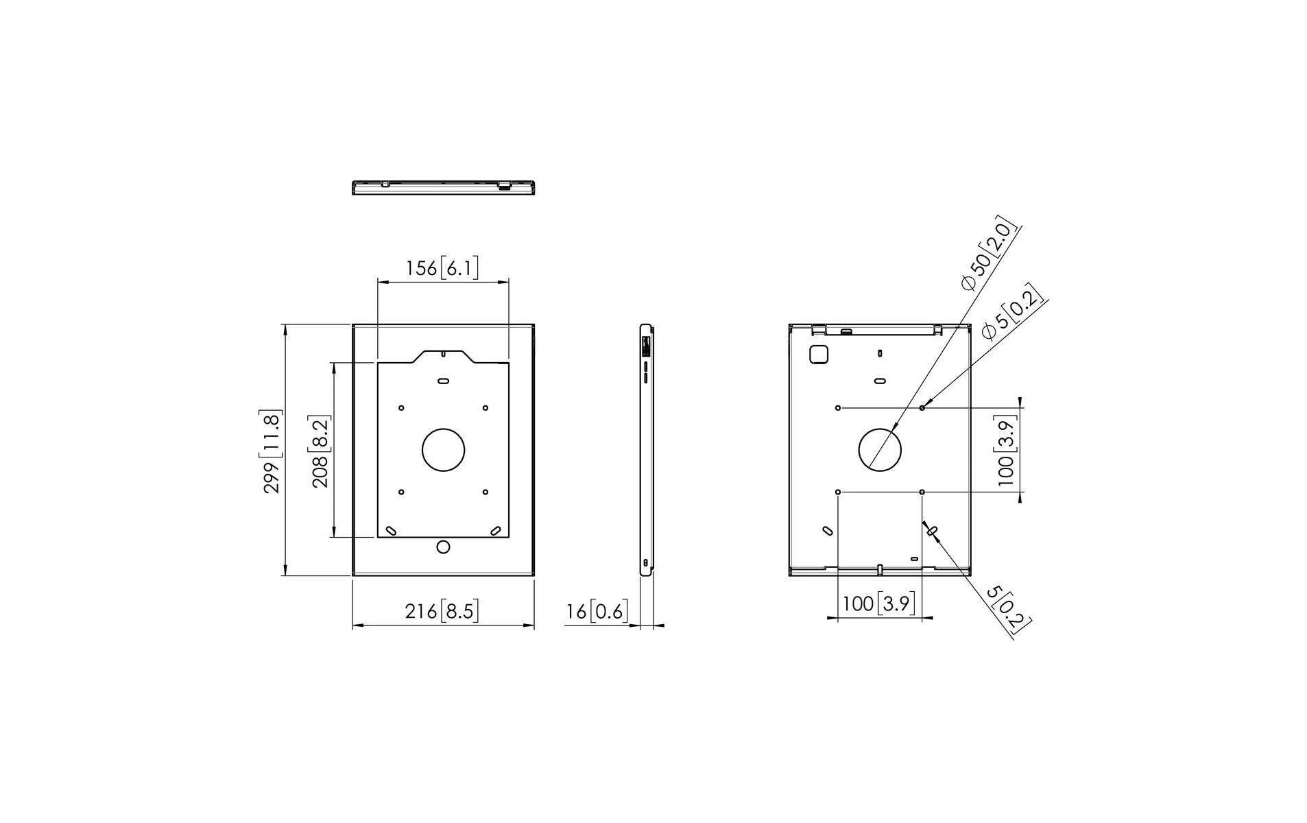 Vogel's Prof PTS 1238 Tablet-Rahmen – für iPad 10,2" – abschliessbar – silber