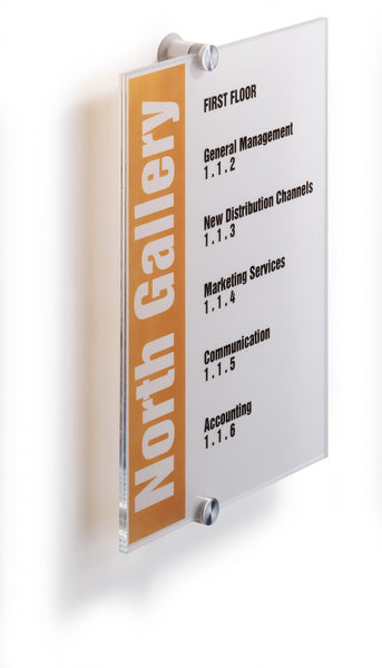 Durable Crystal Sign Türschild – 210 × 297 mm – Acryl – Transparent – 1 Stk.