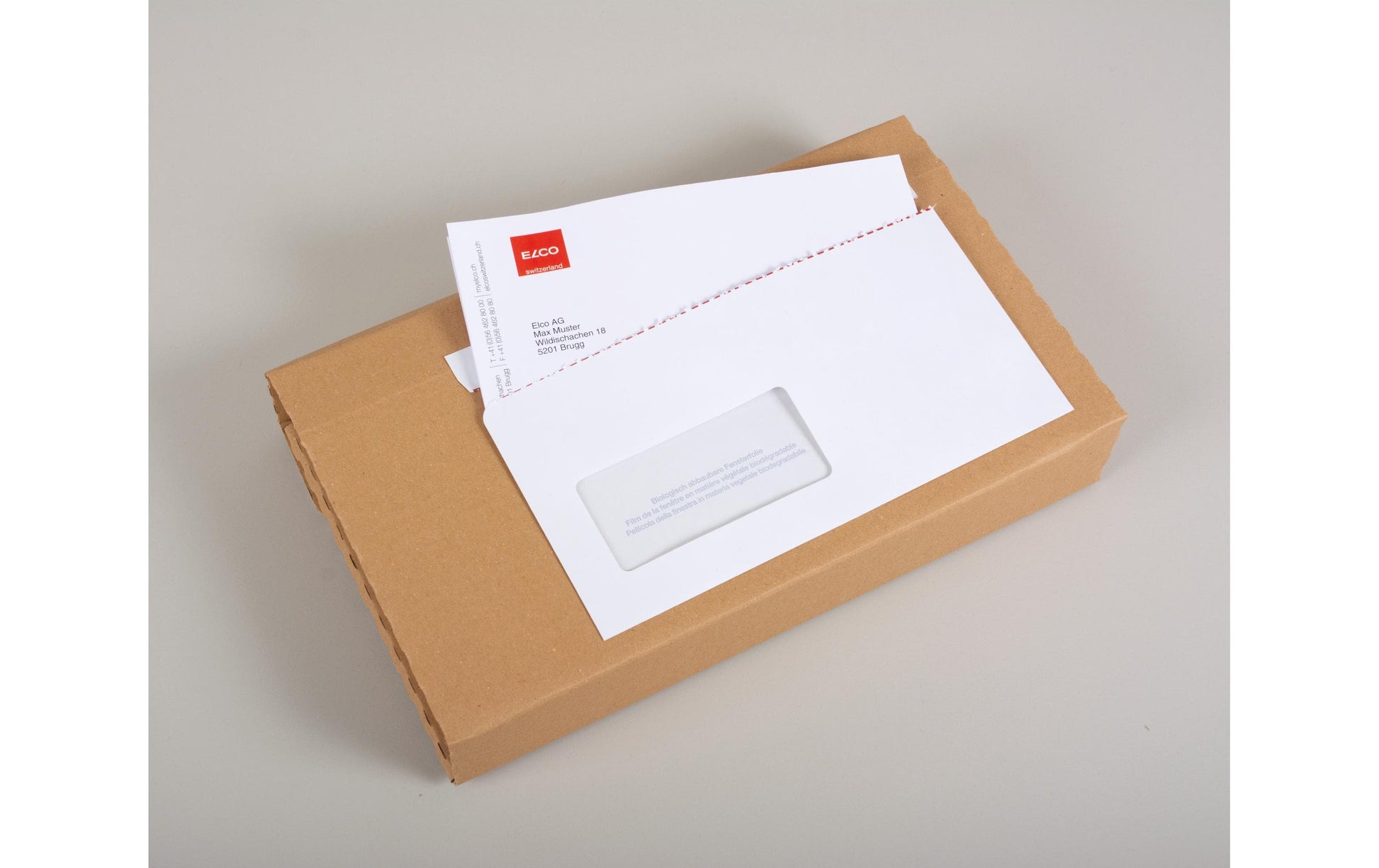 Elco Dokumententasche – C6/5 (114 × 229 mm), Fenster links, unbedruckt, weiss, selbstklebend – 250 Stück