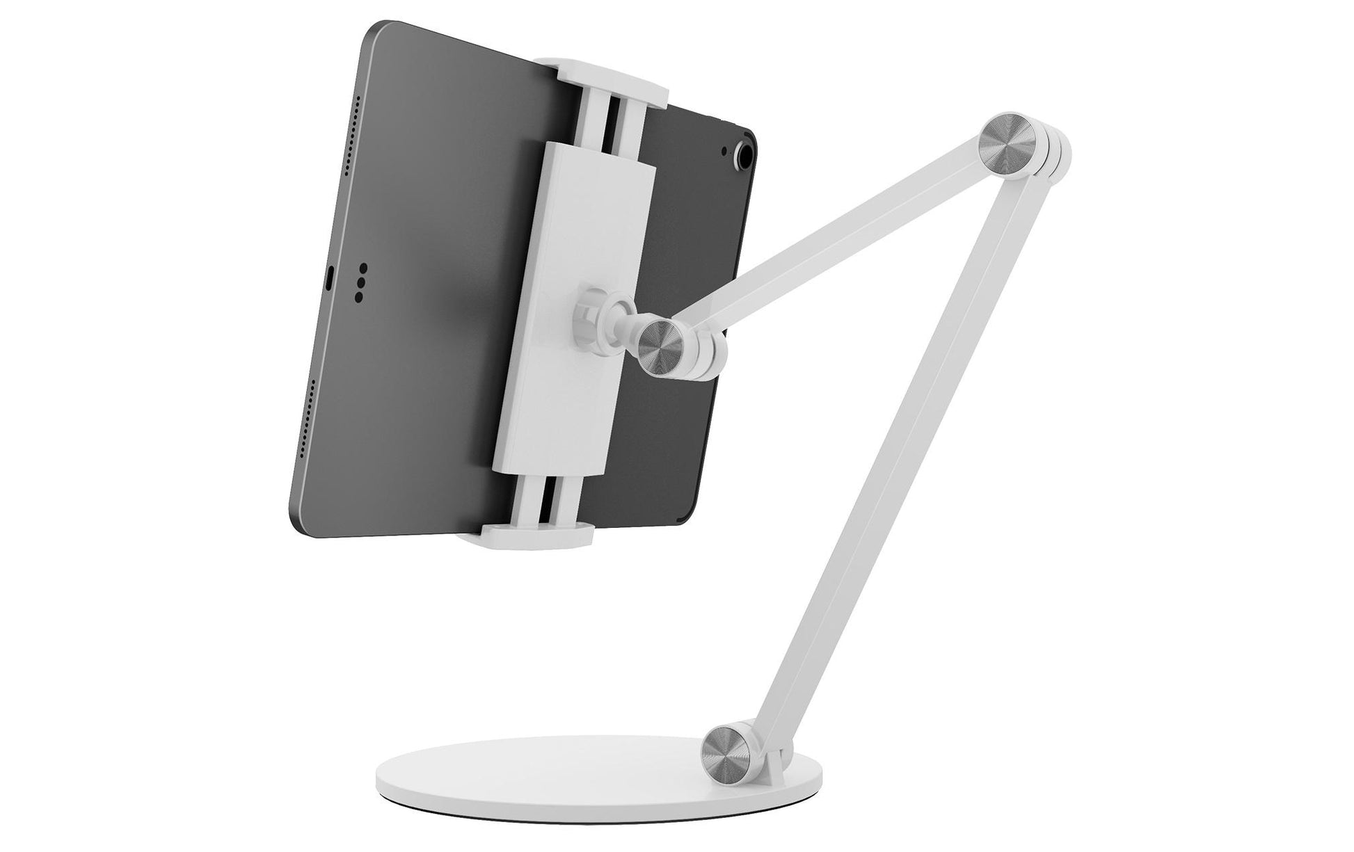 4smarts Tablet-Tischhalterung – für Smartphones und Tablets bis 15,6" – 360°-Drehung – Weiss