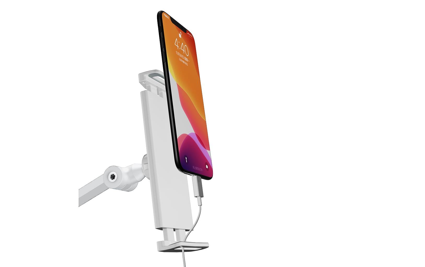 4smarts Tablet-Tischhalterung – für Smartphones und Tablets bis 15,6" – 360°-Drehung – Weiss