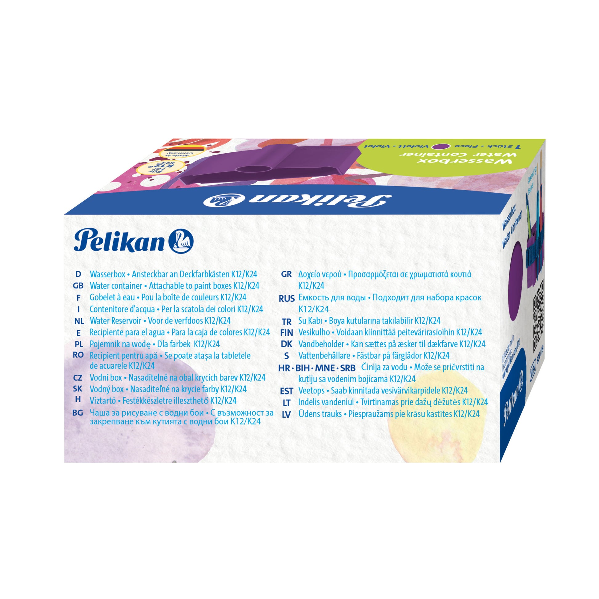 Pelikan 824019 – Wasserbox, violett, 1 Stück, für Pelikan Farbkasten K12/K24