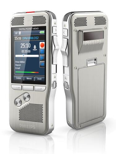 Philips Digital Pocket Memo 8500 – Digitales Diktiergerät – 30 h, mit Lautsprecher – Silber