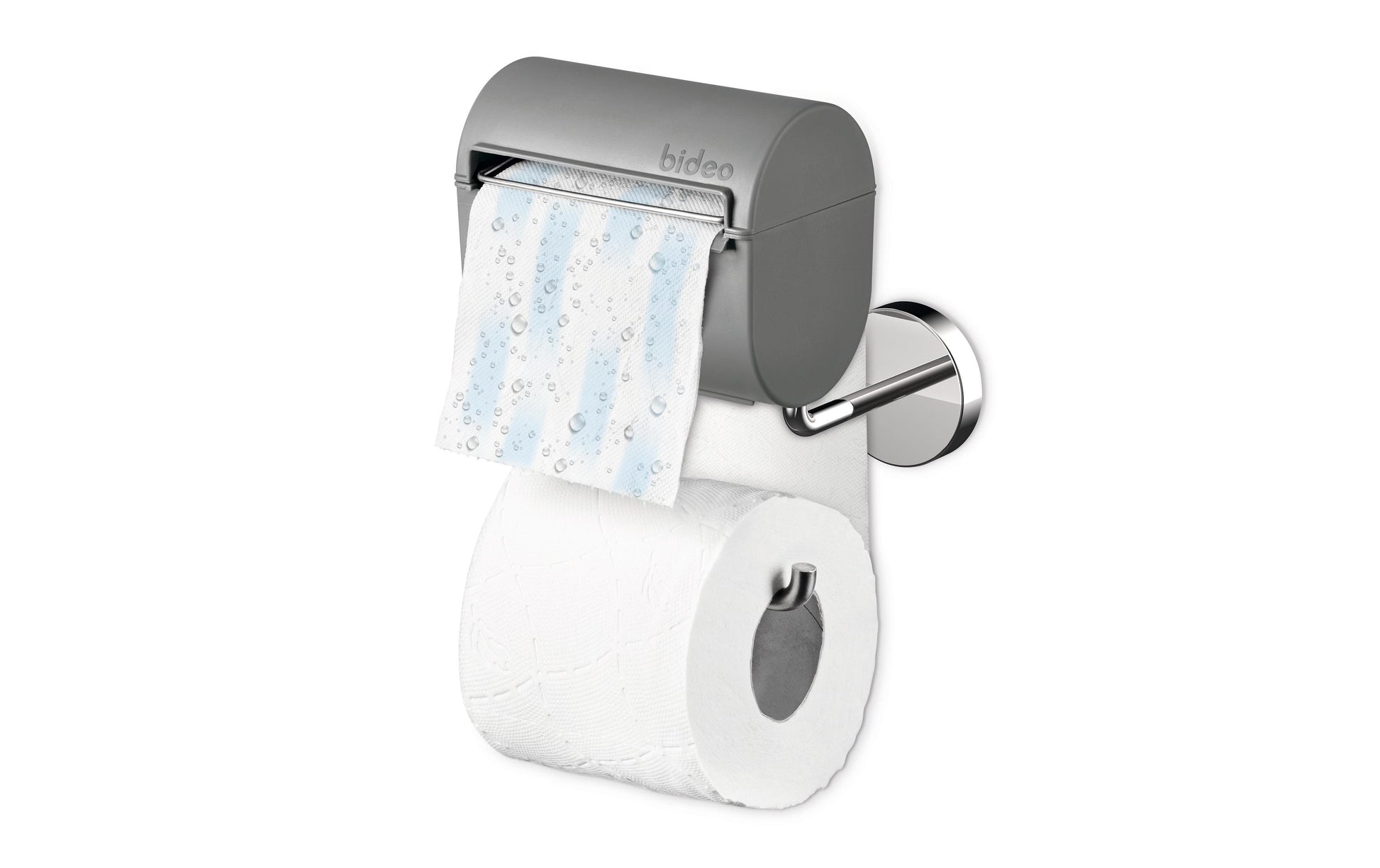 Bideo Toilettenpapierbefeuchter – wandmontiert, zum Bohren, Kunststoff, grau