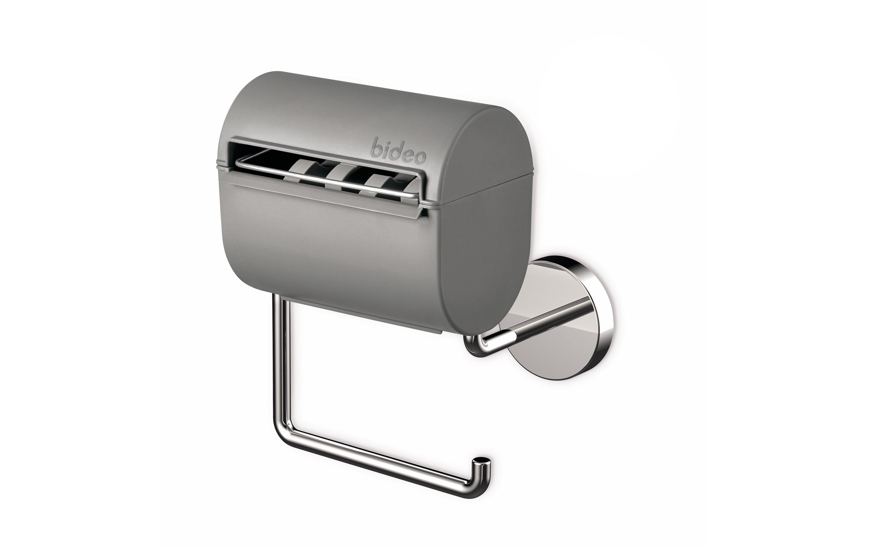 Bideo Toilettenpapierbefeuchter – wandmontiert, zum Bohren, Kunststoff, grau