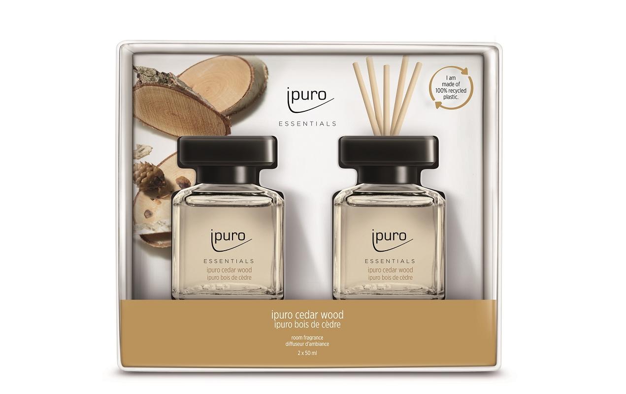 ipuro ESSENTIALS Zedernholz – Duftstäbchen, 2 × 100 ml