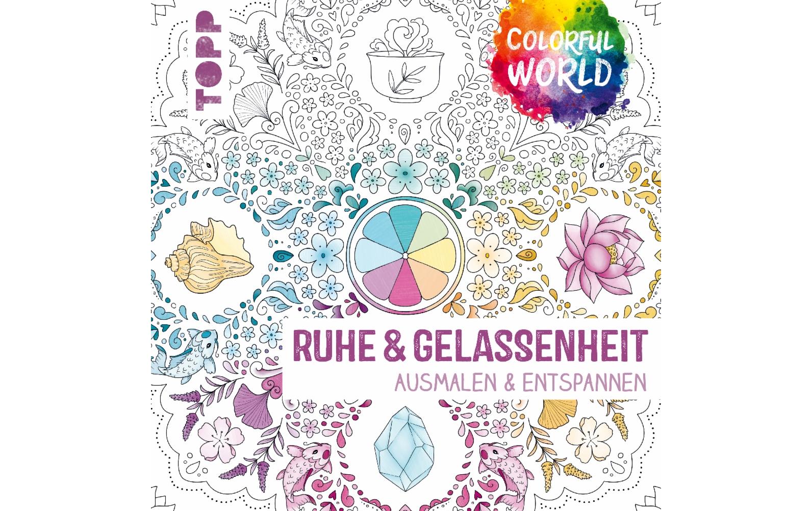 TOPP Verlag Malbuch Ruhe & Gelassenheit – 22,2 × 22,2 cm – Hardcover – 144 Seiten