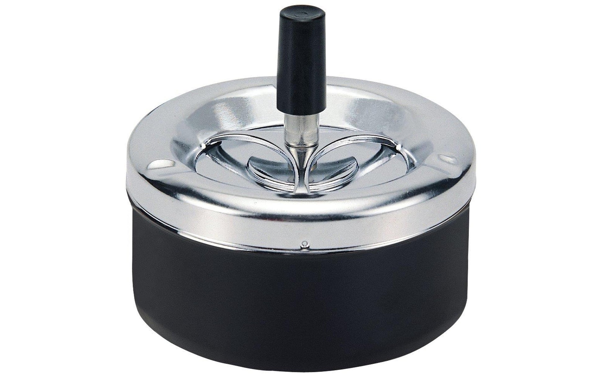 Dameco Schleuder-Aschenbecher – schwarz – Ø 11 cm × 10 cm – Metall