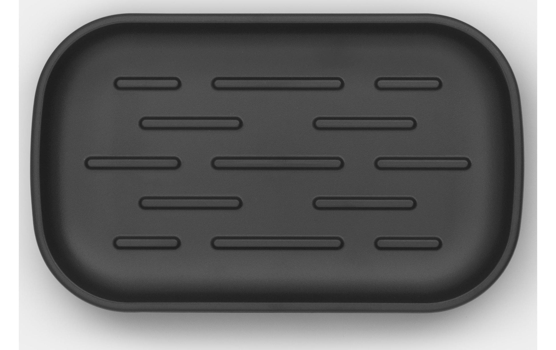 Brabantia Seifenschale ReNew – 13,5×8,1×1,6 cm, Kunststoff, Schwarz