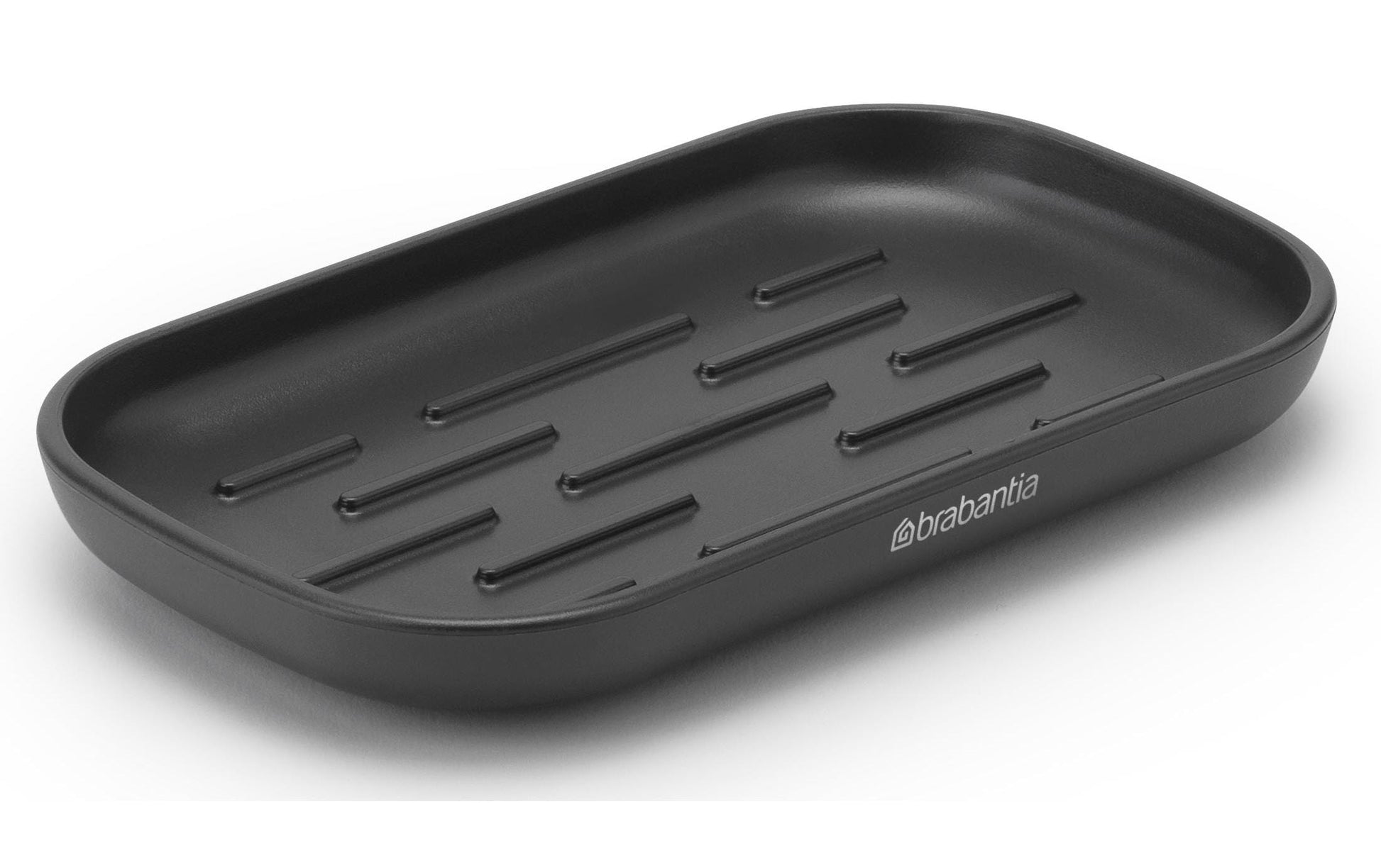 Brabantia Seifenschale ReNew – 13,5×8,1×1,6 cm, Kunststoff, Schwarz