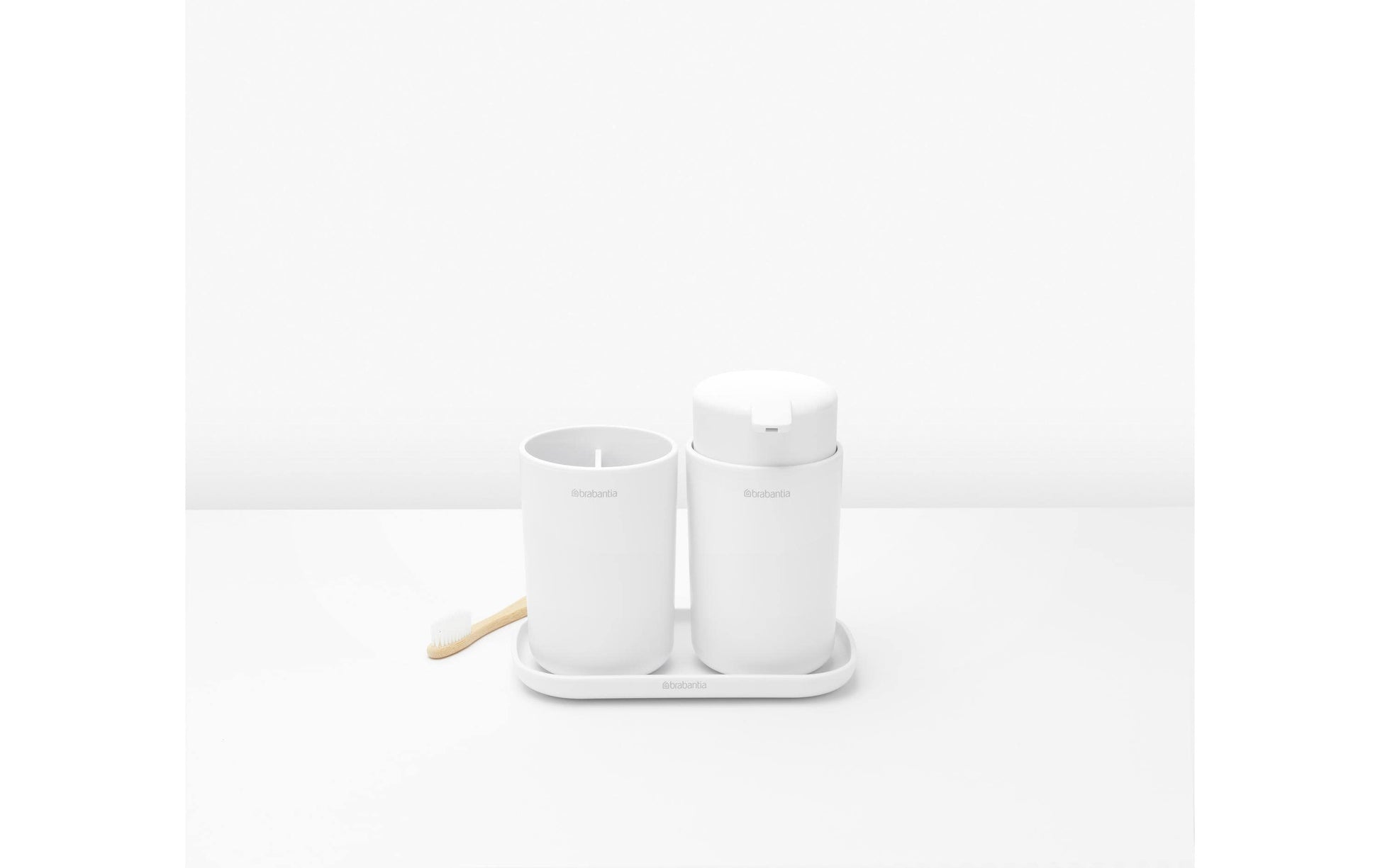 Brabantia Seifenspender – freistehend – 250 ml, Weiss, 3er-Set