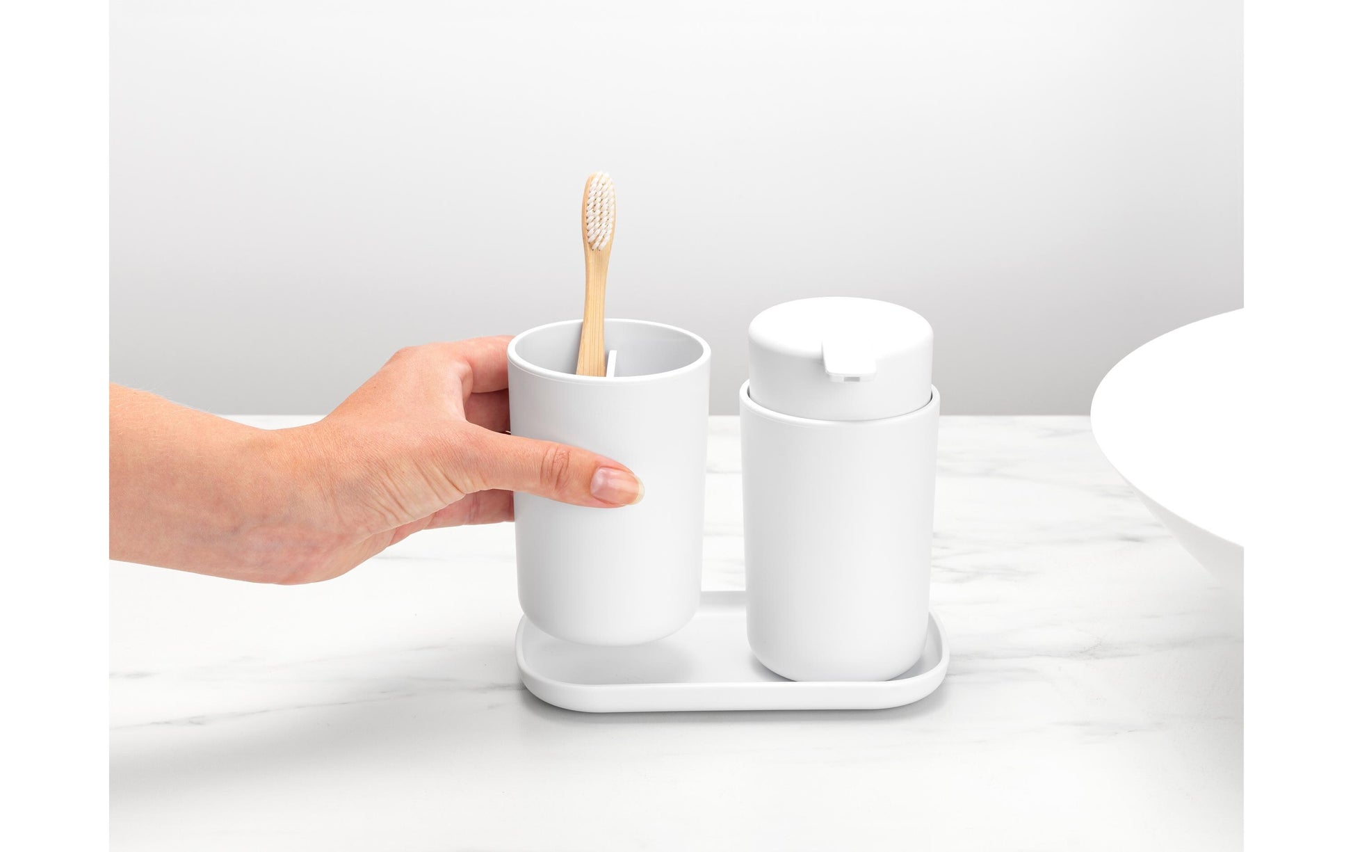 Brabantia Seifenspender – freistehend – 250 ml, Weiss, 3er-Set