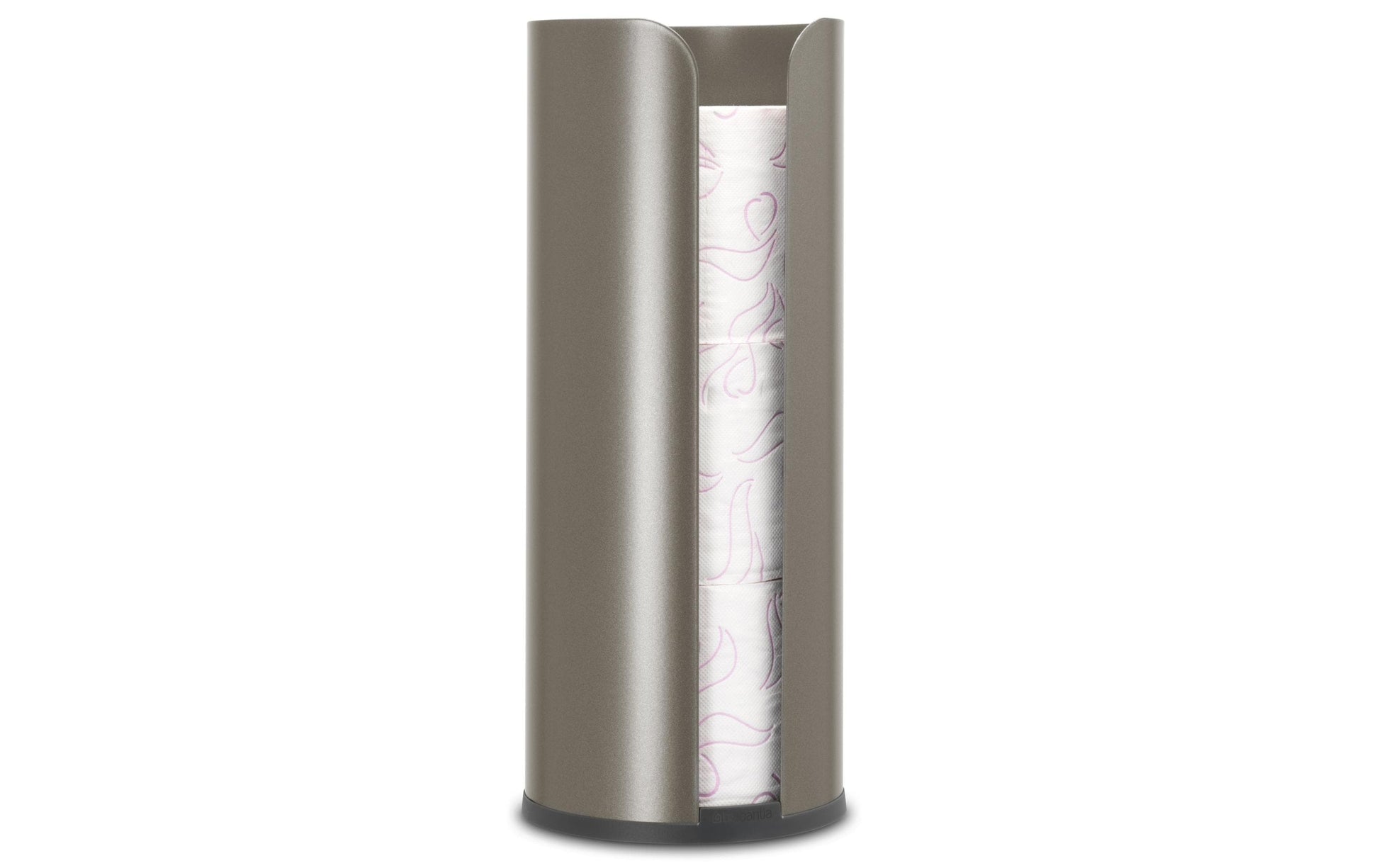 Brabantia ReNew – Toilettenpapierspender – Stahl, Grau, für 3 Rollen, 13,2 × 13,2 × 32,1 cm