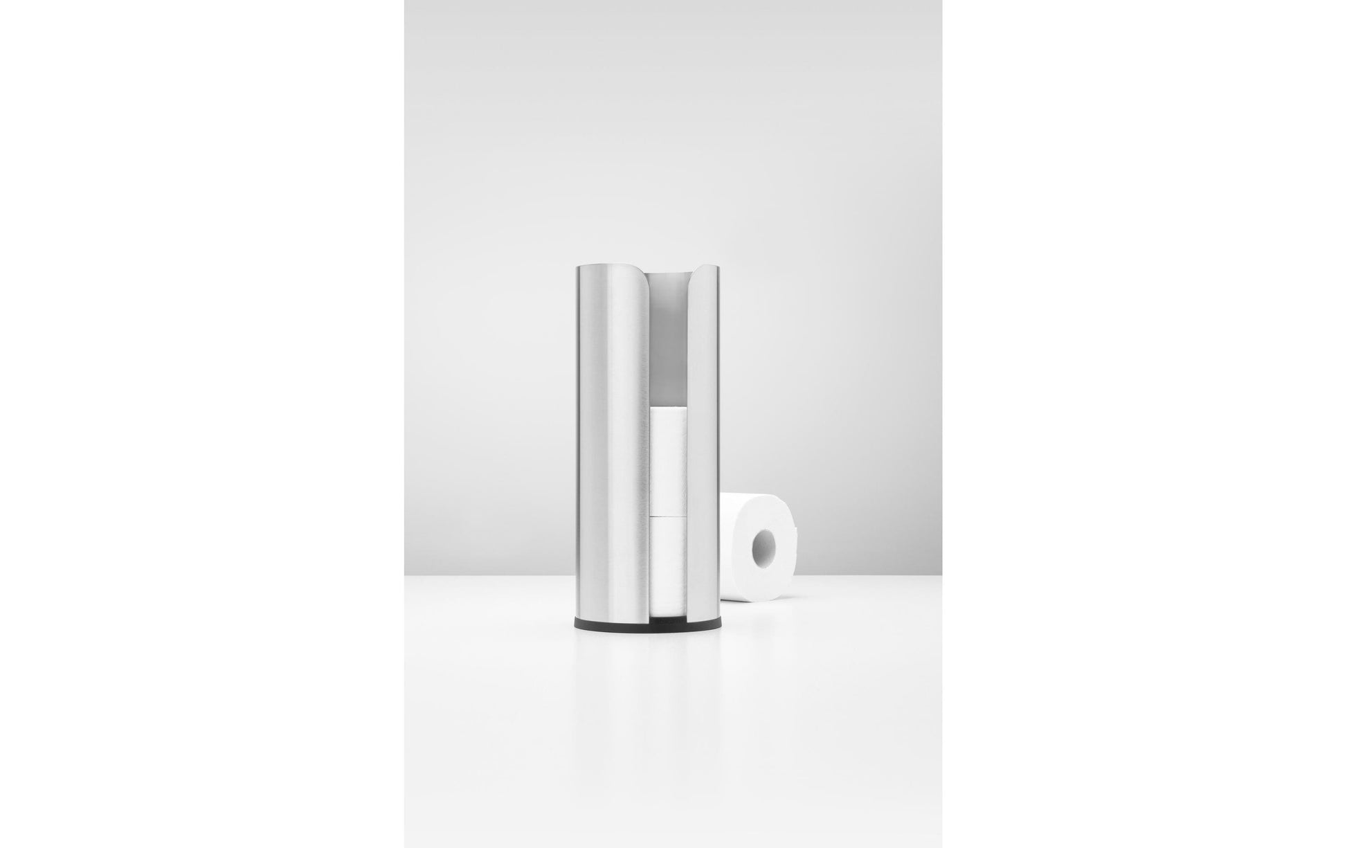 Brabantia ReNew – Toilettenpapierständer – Edelstahl matt, für 3 Rollen, 13,2 × 13,2 × 32,1 cm