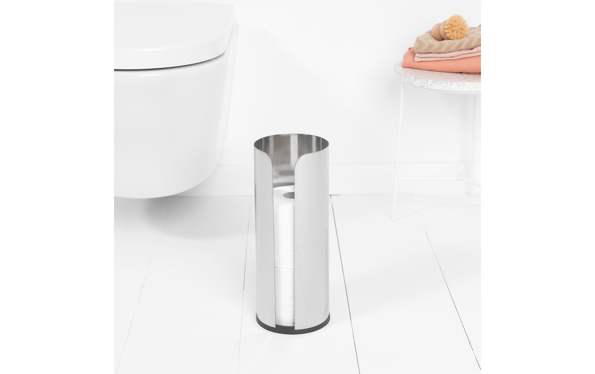 Brabantia ReNew – Toilettenpapierständer – Edelstahl matt, für 3 Rollen, 13,2 × 13,2 × 32,1 cm