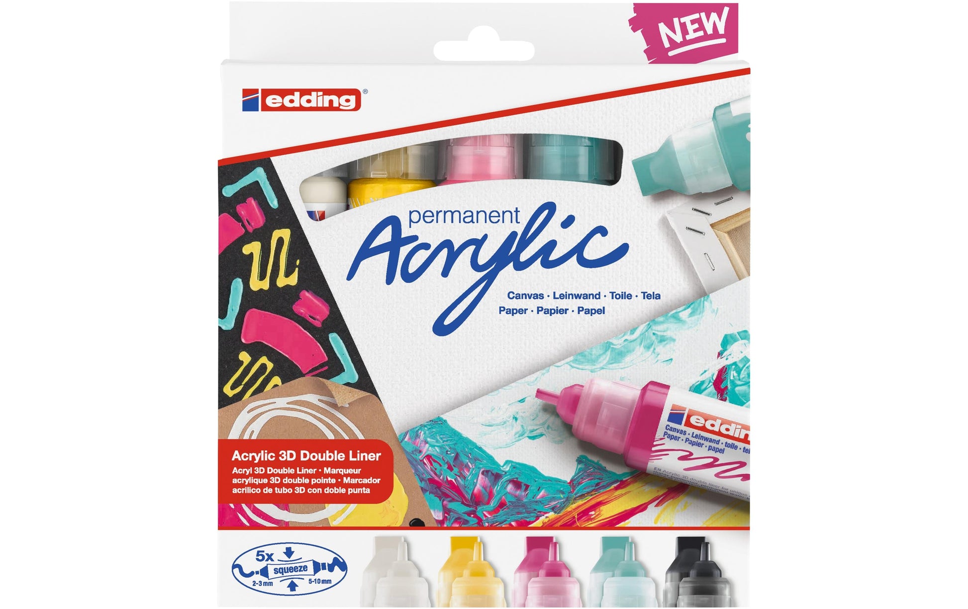 Edding Permanent Marker – sortiert, 5er Pack