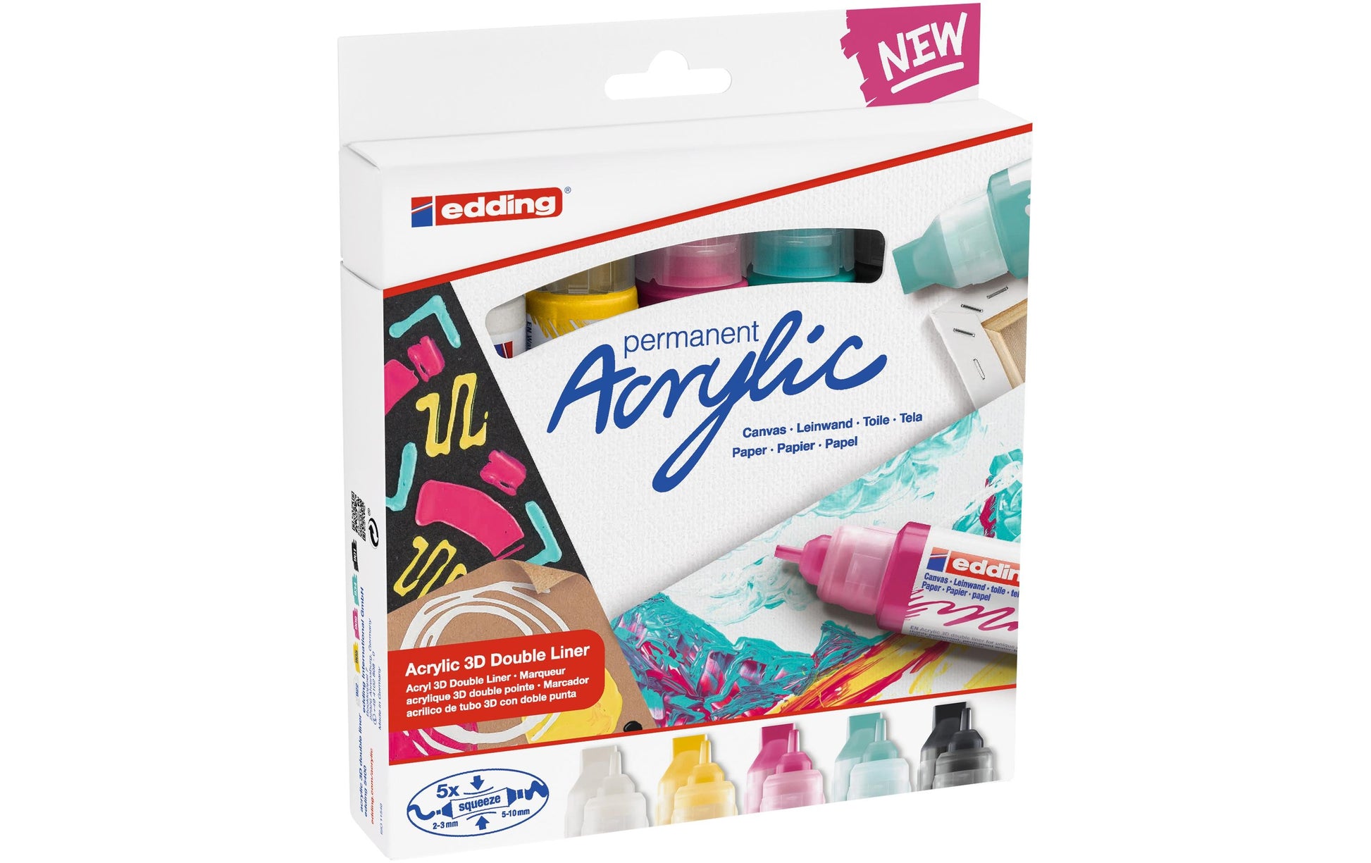 Edding Permanent Marker – sortiert, 5er Pack