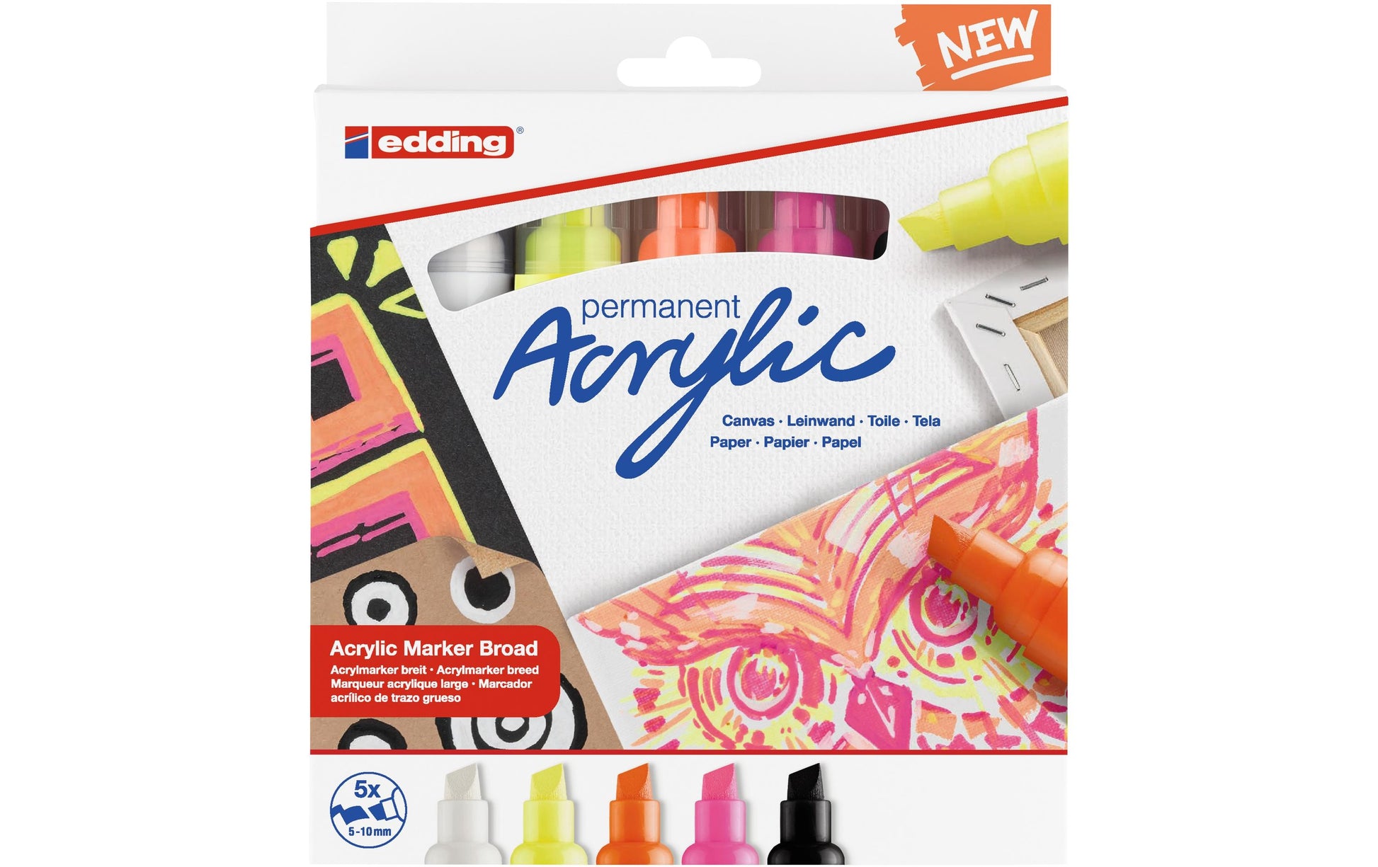 Edding Acrylmarker für Permanentmarker – sortiert, neon