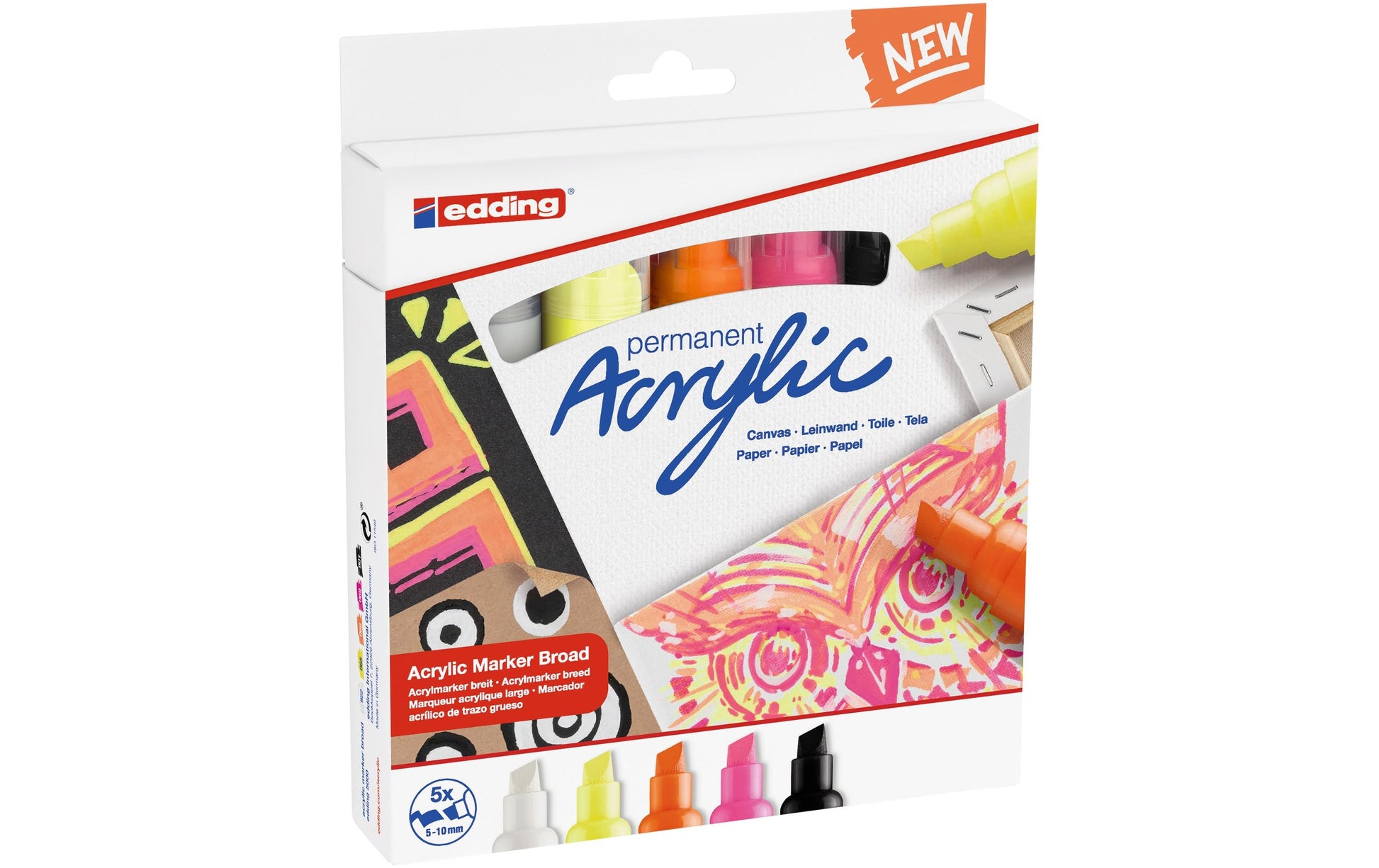 Edding Acrylmarker für Permanentmarker – sortiert, neon