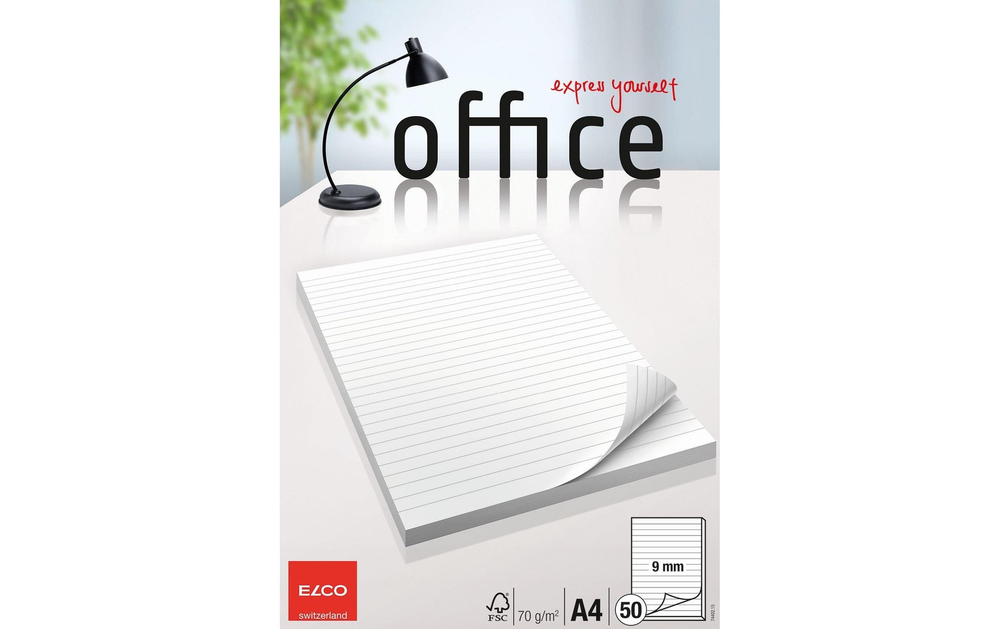 Elco Schreibblock, A4, liniert, Leimbindung, 50 Blatt, 70 g/m² – Weiss