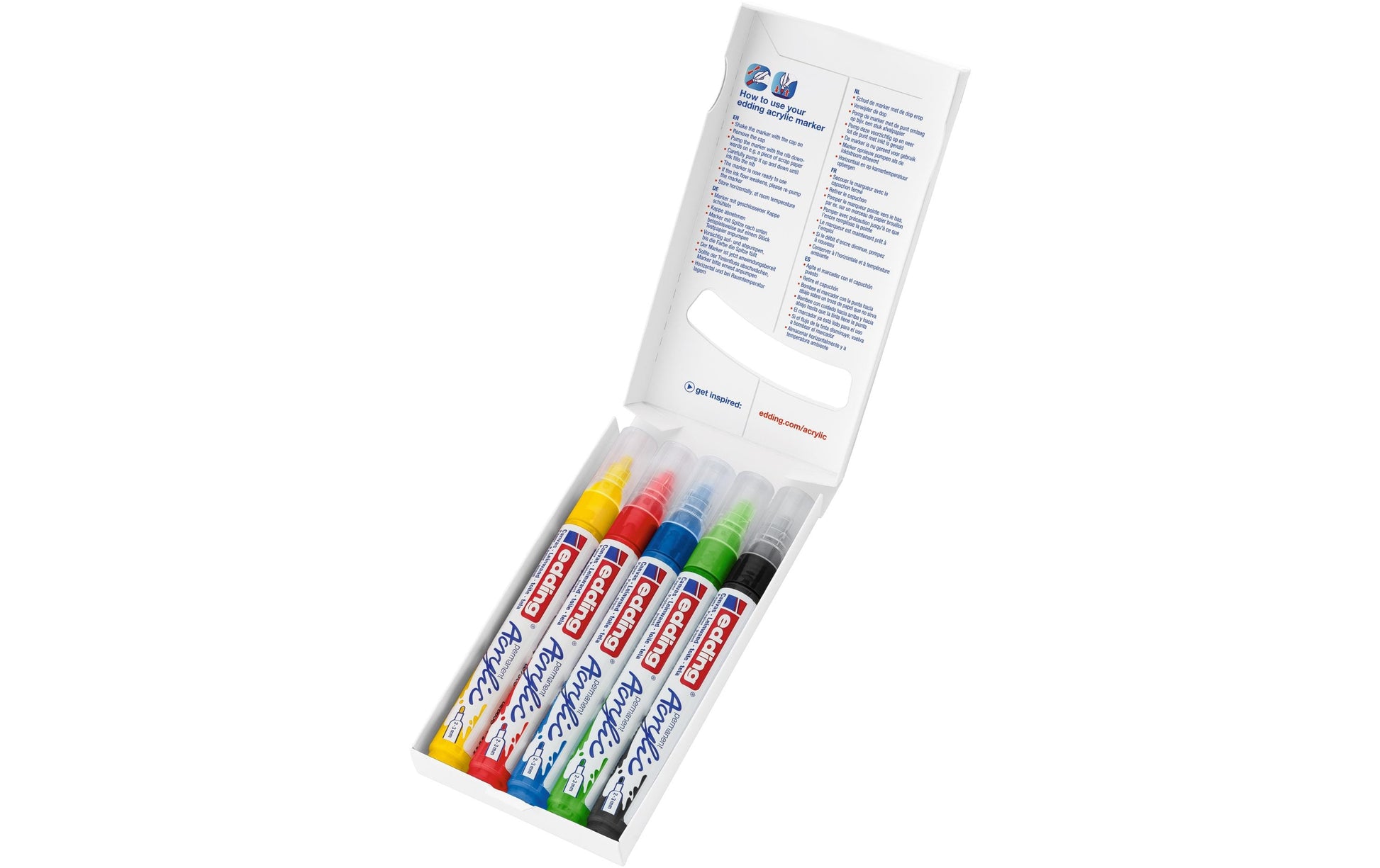 Edding Permanentmarker für dunkles Papier – sortiert, 5er Set