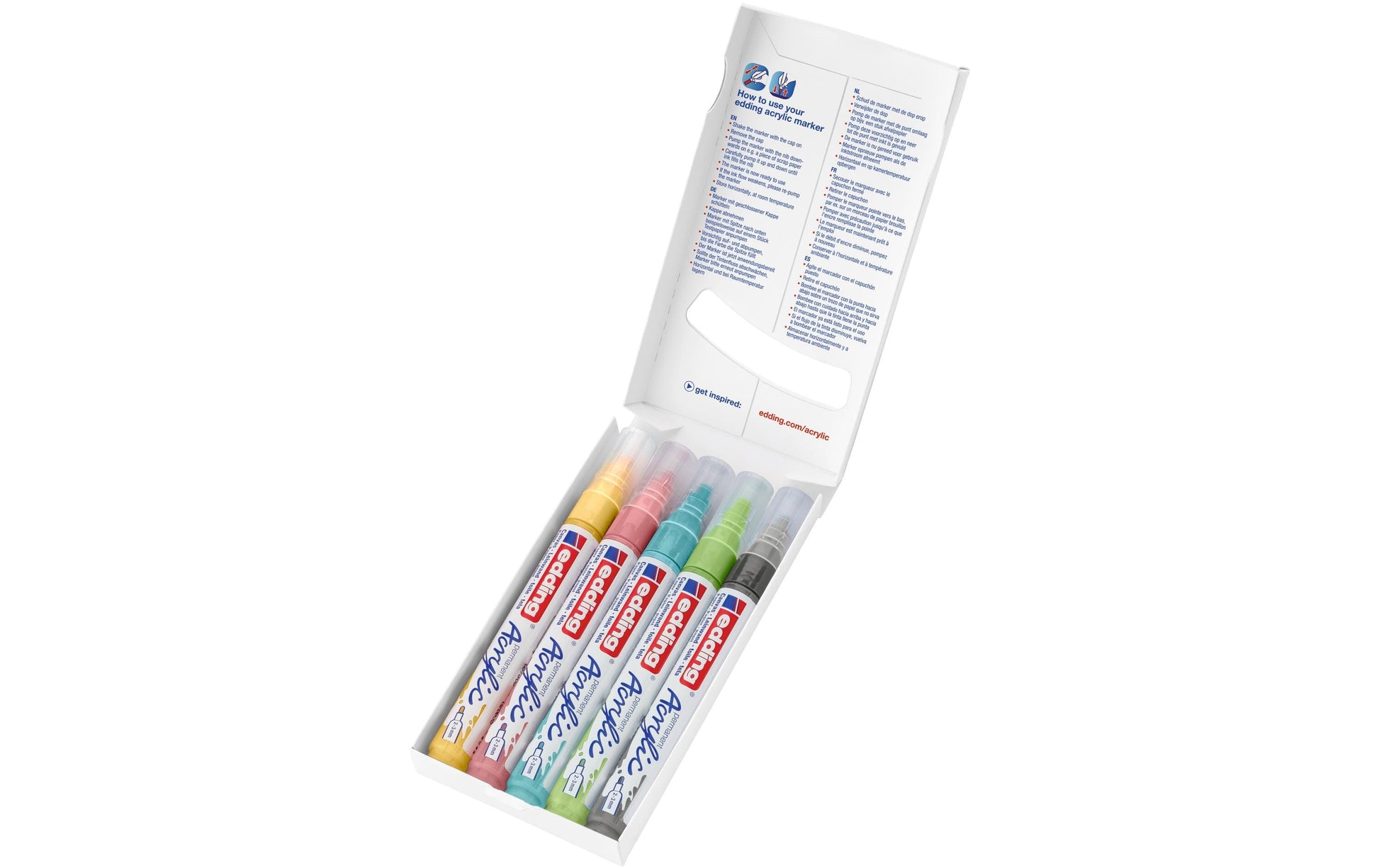 Edding Acrylmarker – schwarz, 5er Set