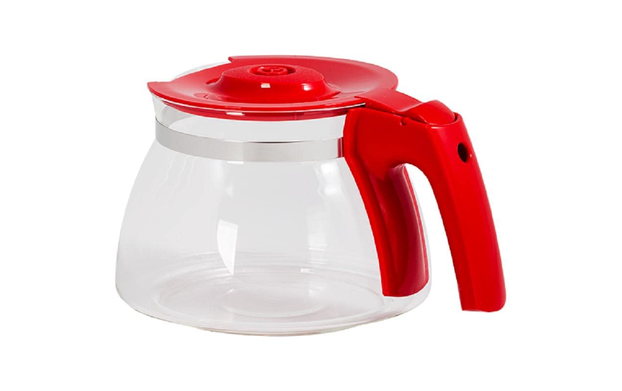 Melitta Glaskanne Enjoy – 1,25 l, für Filterkaffeemaschinen, Glas, Rot