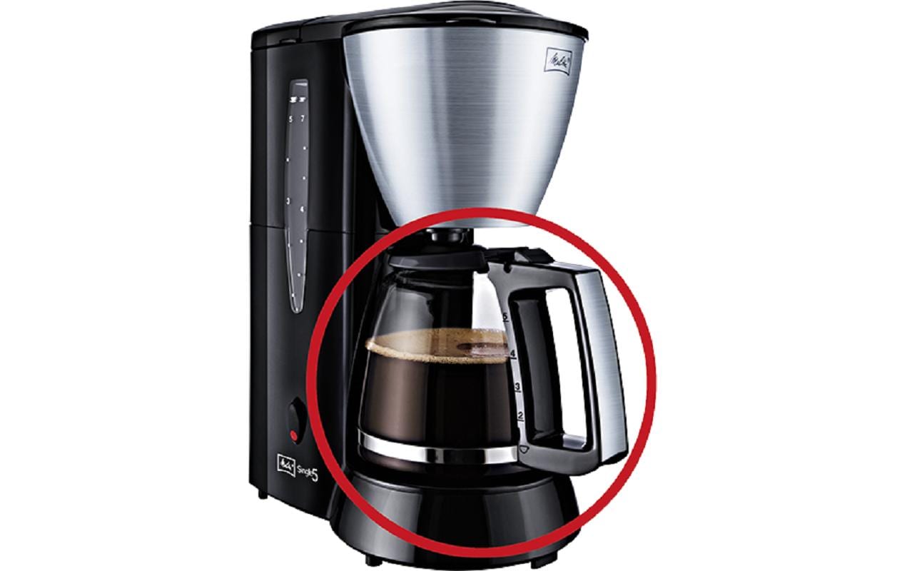 Melitta Glaskanne – 650 ml, für Single5, Glas, Schwarz