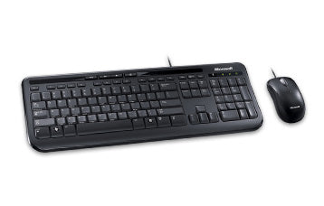 Microsoft Wired Desktop Combo 600 – Tastatur- und Maus-Set – kabelgebunden, USB – QWERTY (UK) – Schwarz