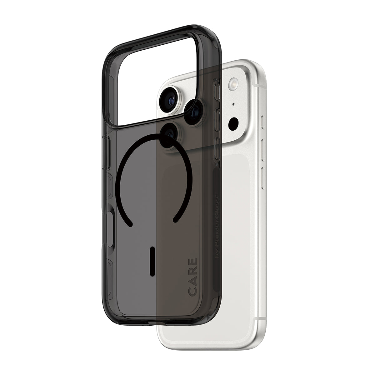PanzerGlass CARE – Backcover – für Apple iPhone 17 Pro – Smokey/Schwarz – MagSafe kompatibel, kratz- und schockresistent