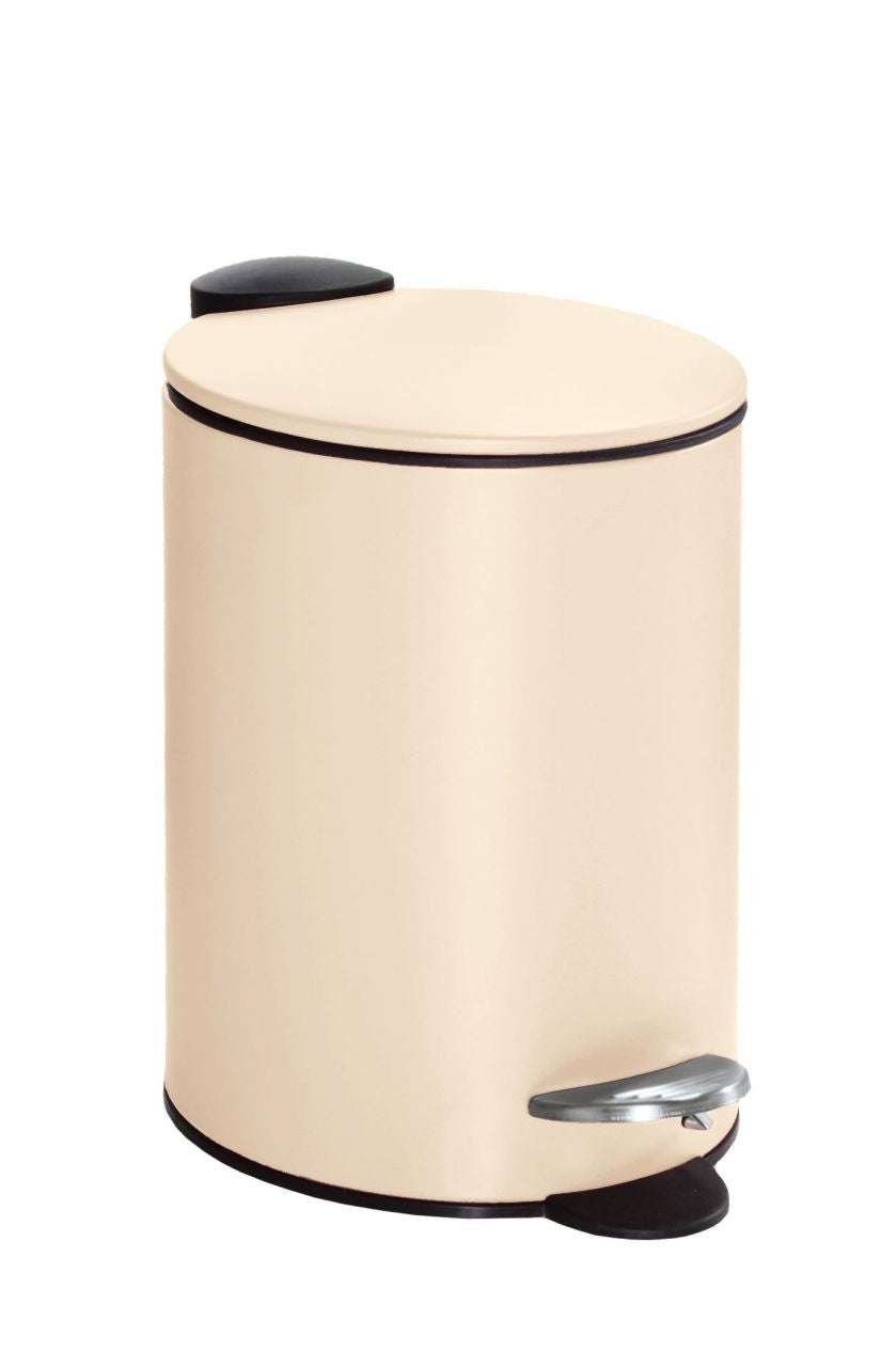 Kleine Wolke Treteimer Silence – 3 l – Metall, rund – beige – Soft-Close